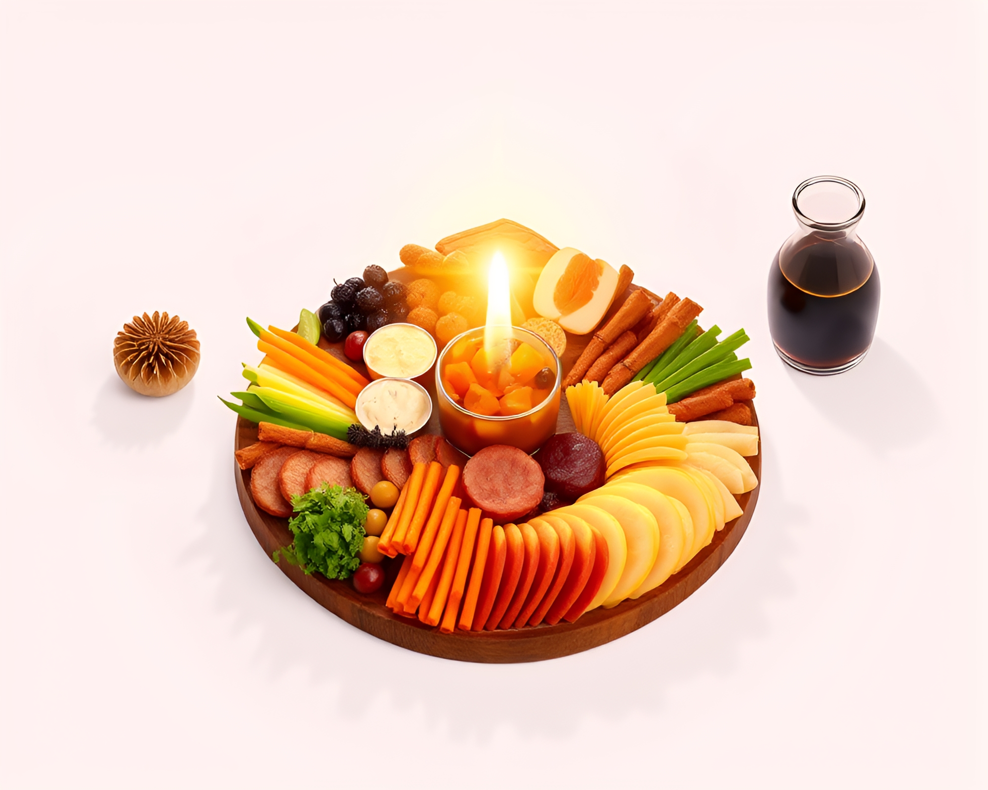 Charcuterie Board Bathed in Solar Flare Glow – free AI stock image