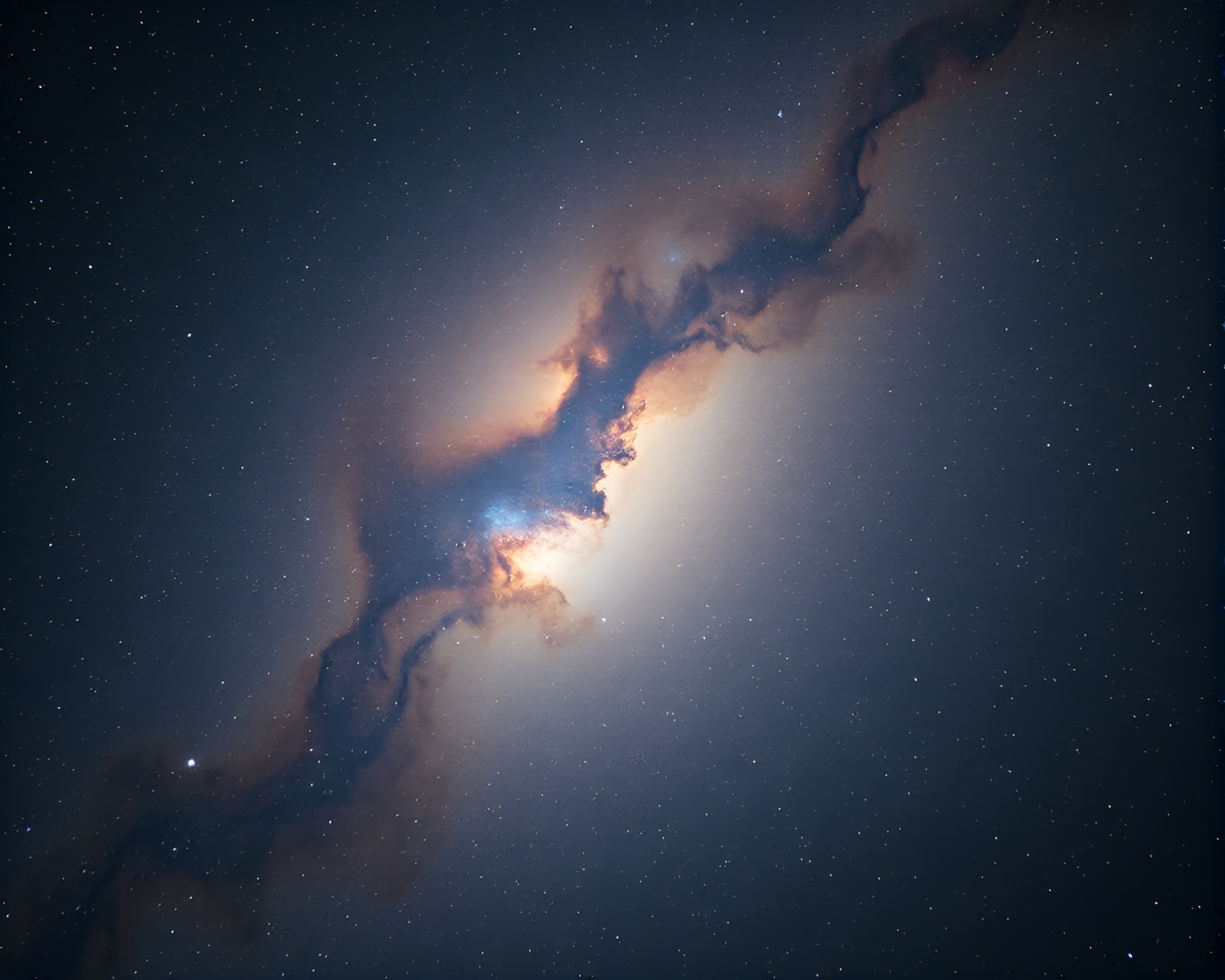 Celestial Nebula Captured in Divisionism Style – free AI stock image