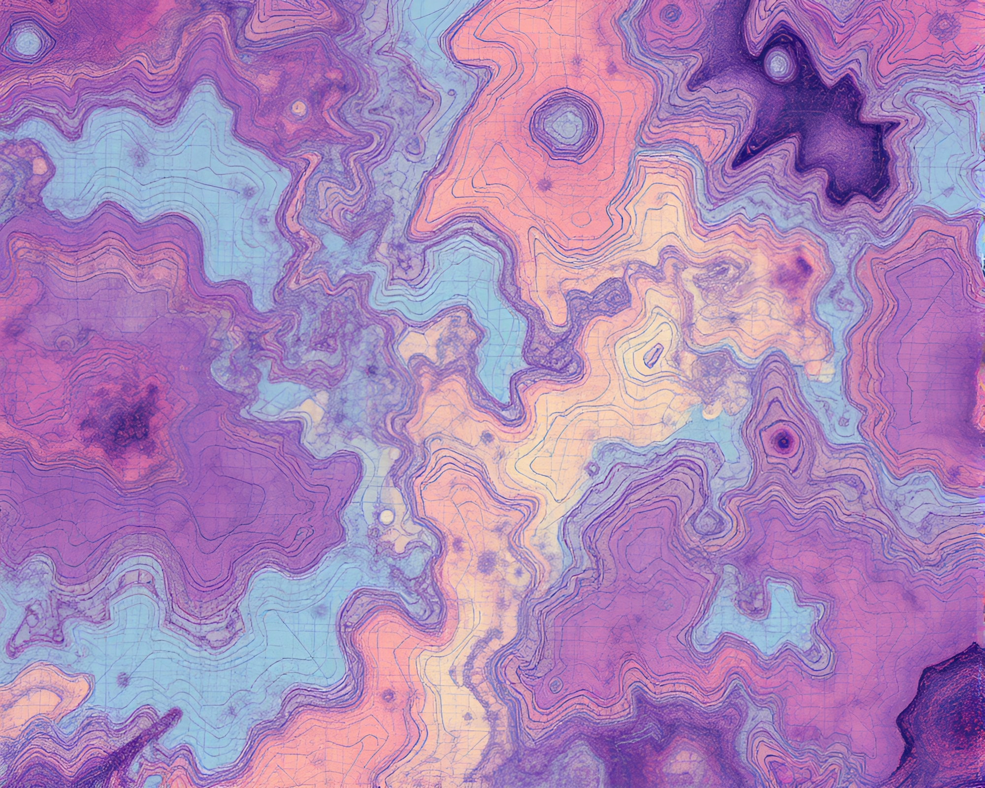 Mystical Woodland Portal in Acid Wash Hues – free AI stock image