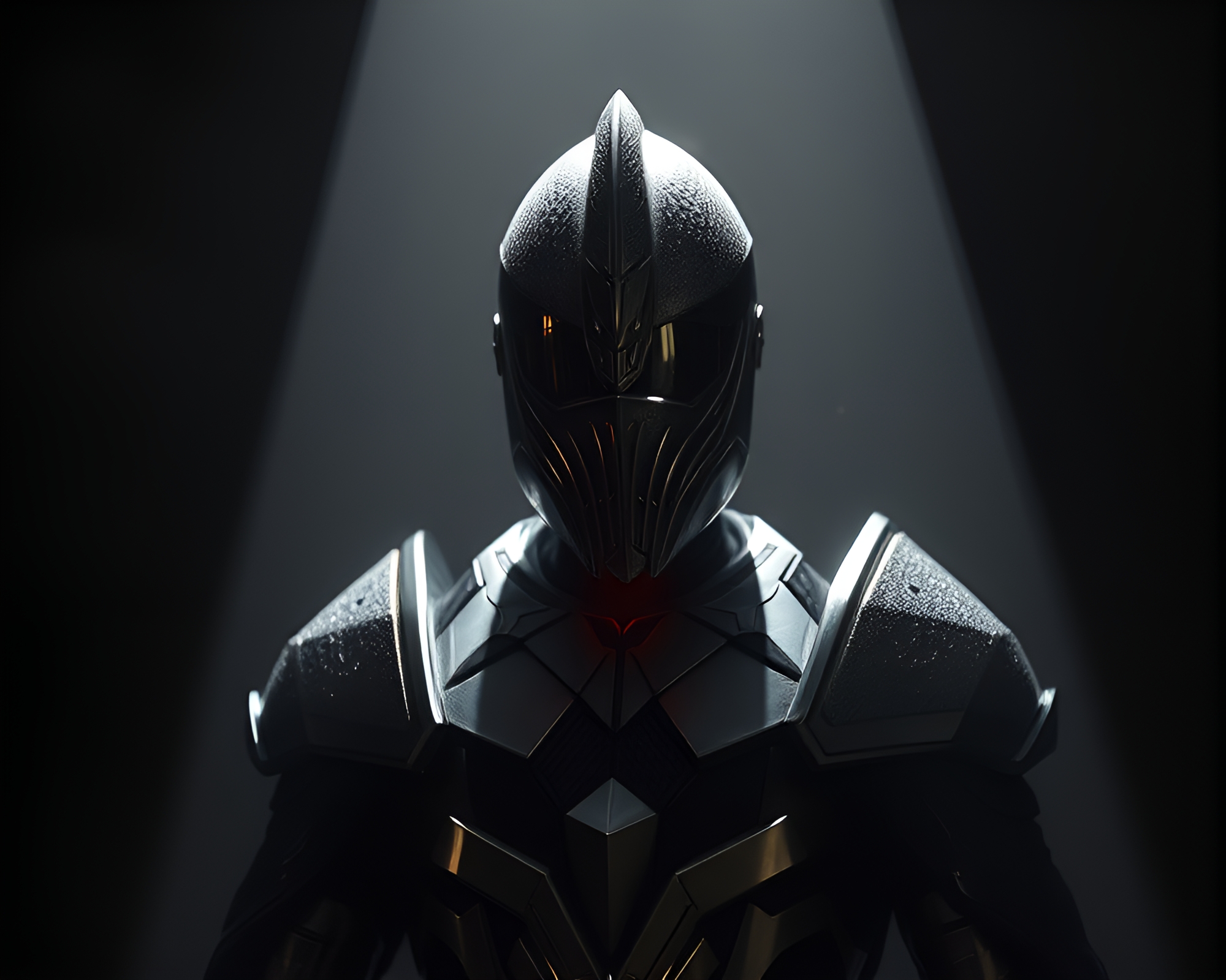 Prismatic Armor: Ethereal Guardian in Hatching Shadows – free AI stock image