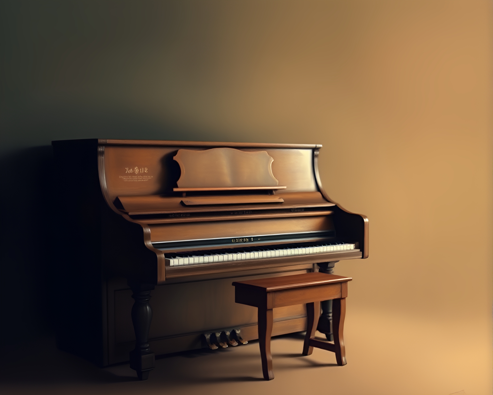 Piano Harmony in Earth Tones – free AI stock image
