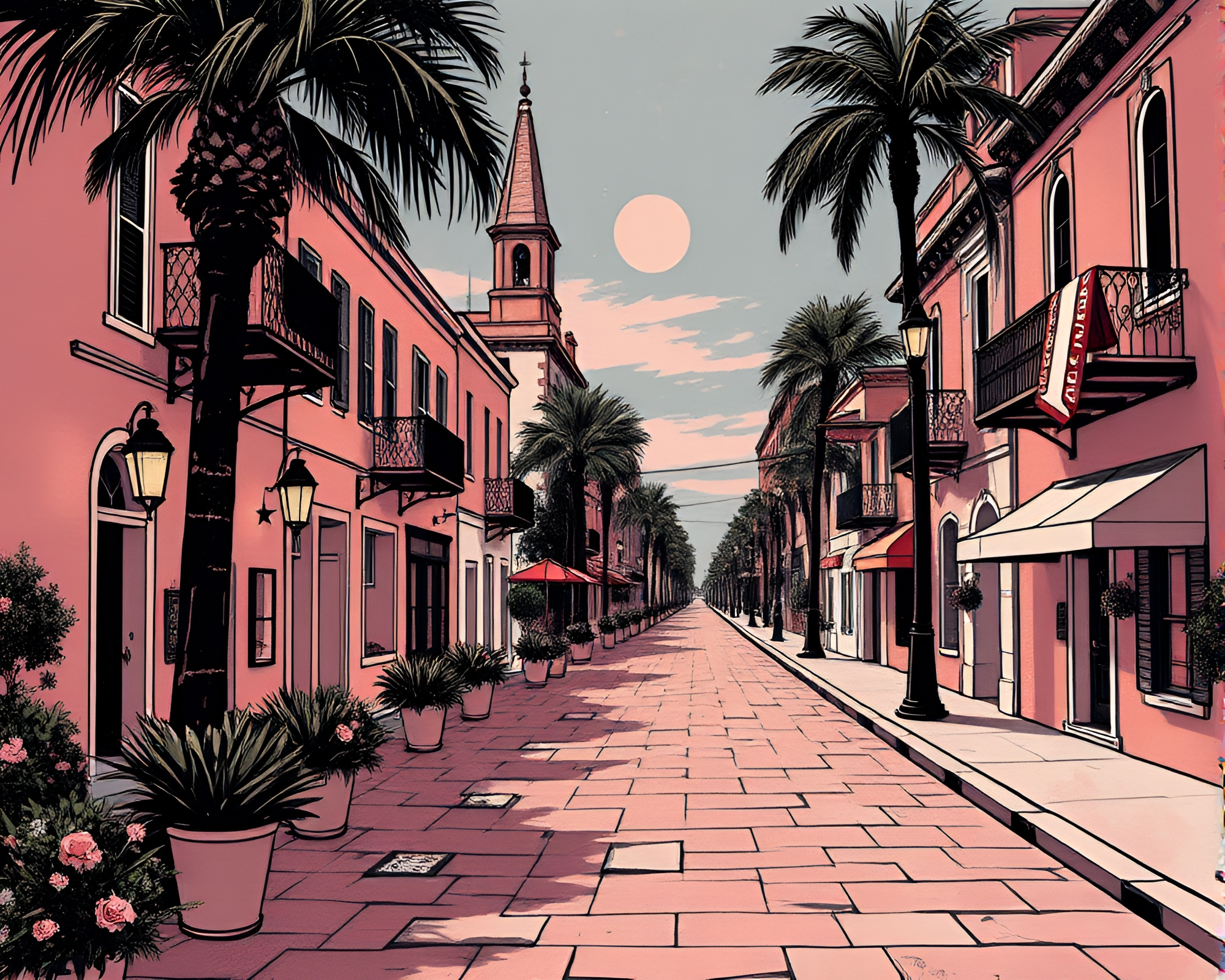 Savannah Streets: Graphic Novel Rose Gold Graffiti – free AI stock image