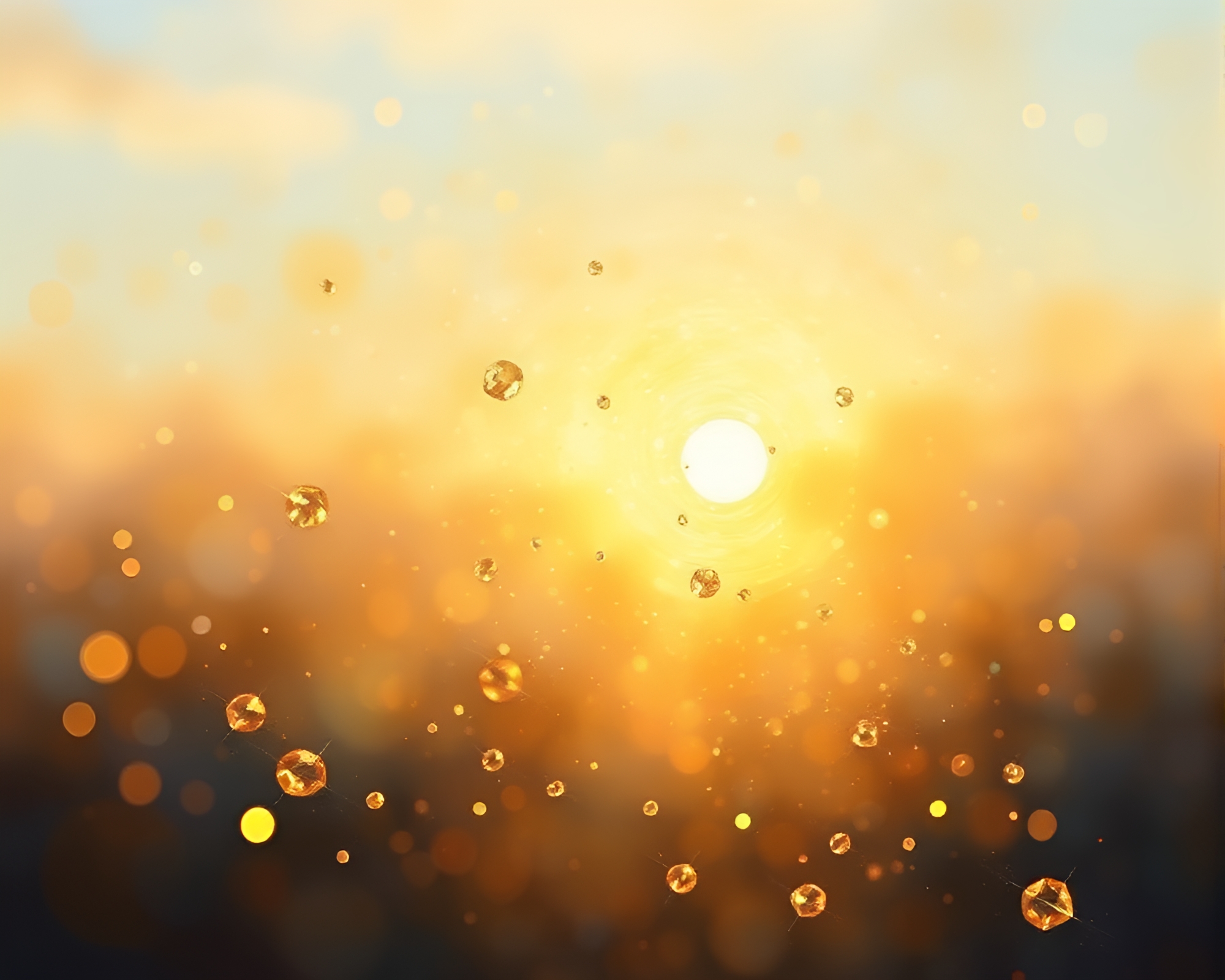Gilded Morning Crystals in Soft Oil Painting – free AI stock image