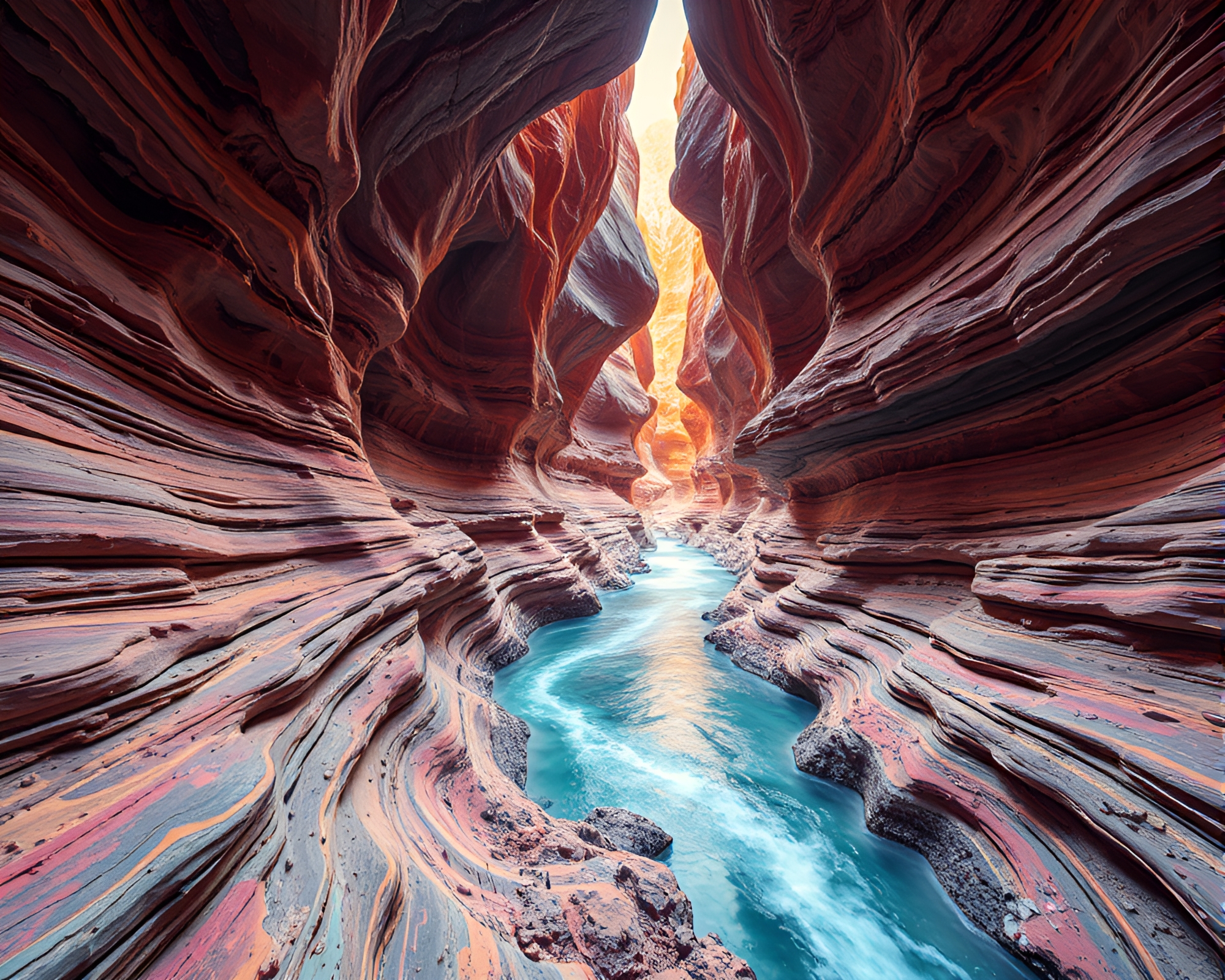 Canyon Vortex Twist in Graffiti Color Scheme – free AI stock image
