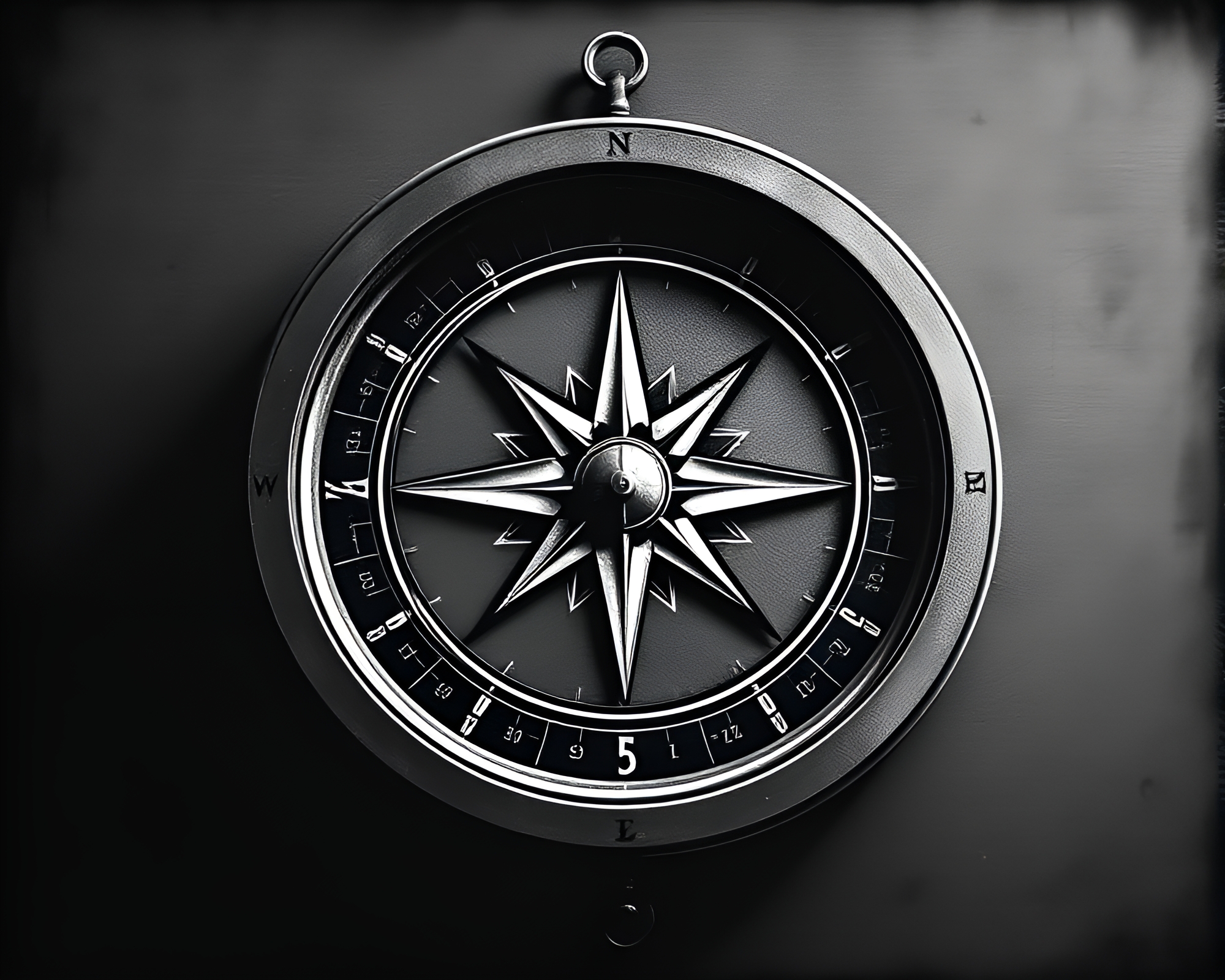 Mystical Antique Compass in Sapphire Darkness – free AI stock image