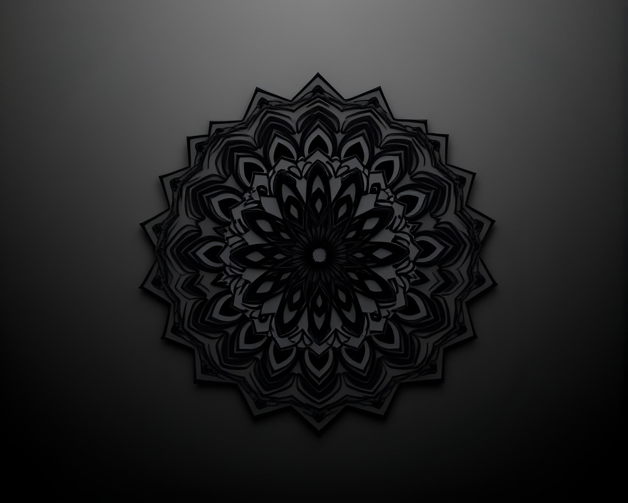 Mandalic Charcoal Serenity with Gradient Mesh – free AI stock image
