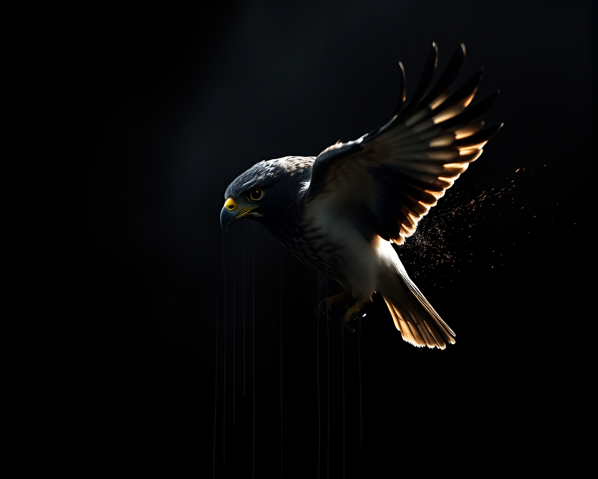 Falcon in Chiaroscuro Spray Paint Drips Art – free AI stock image