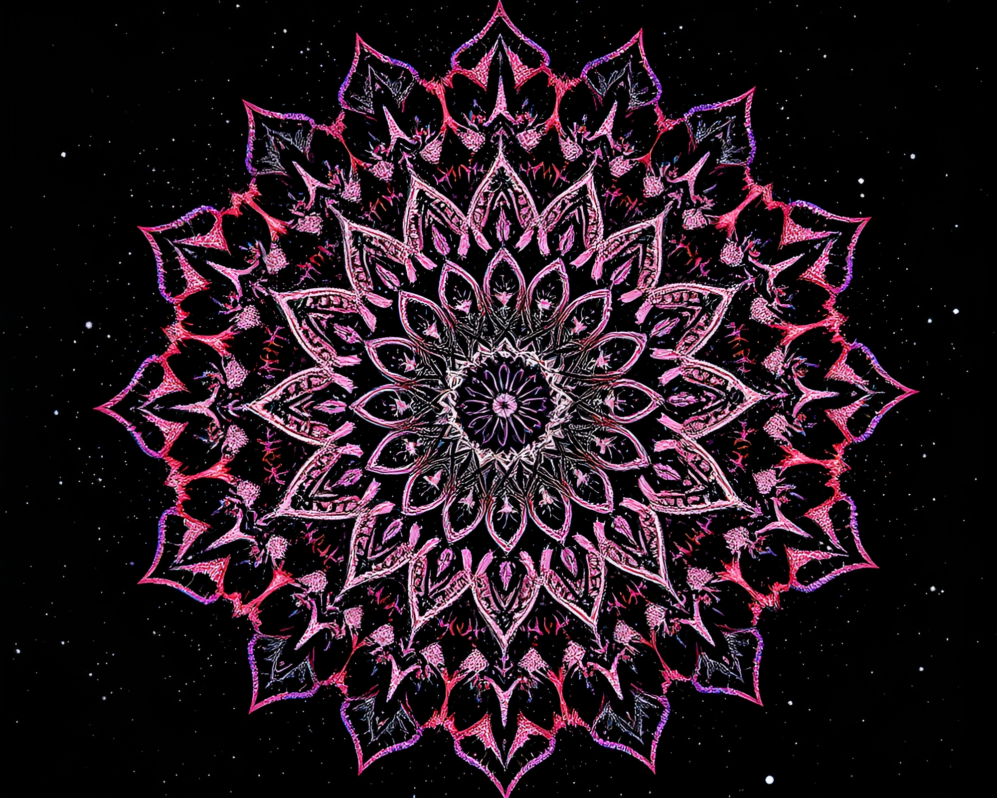 Fractal Mandala Écorché Study with Glitter Dust – free AI stock image