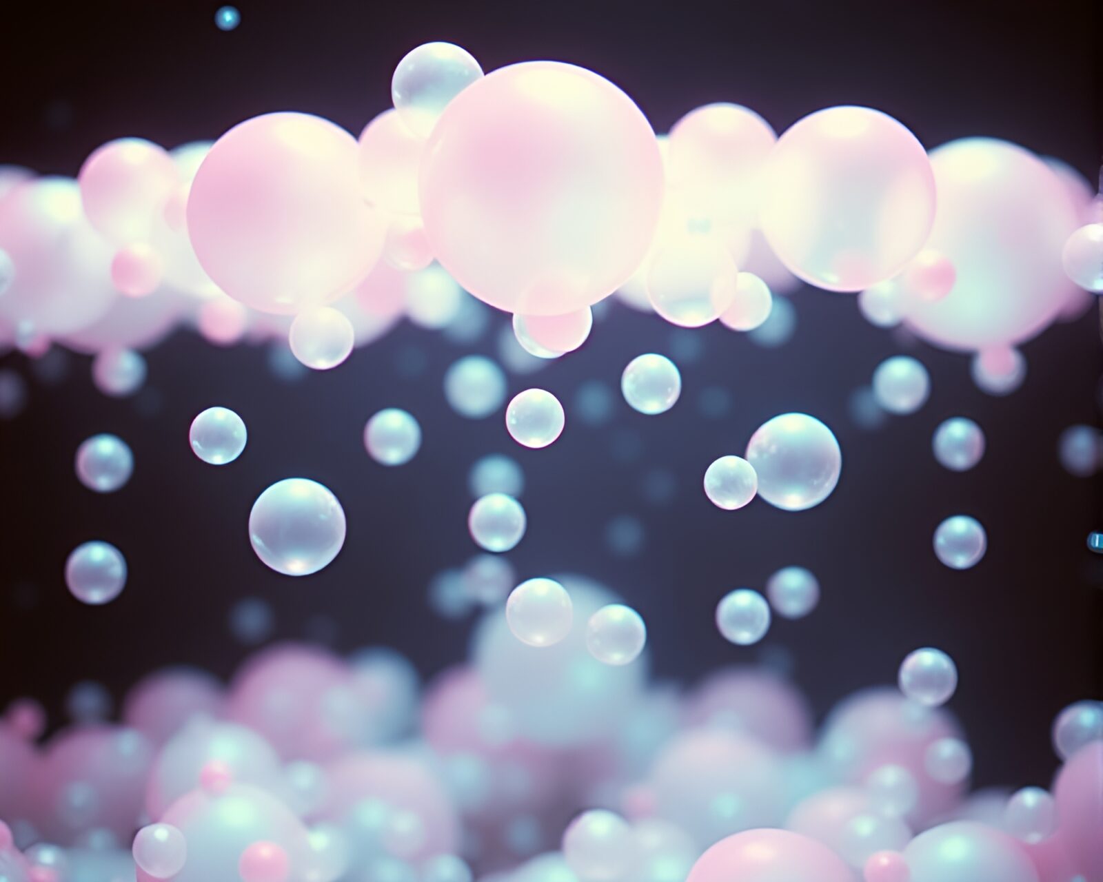 Vibrant 80s style image of Gryphon in bubble cluster