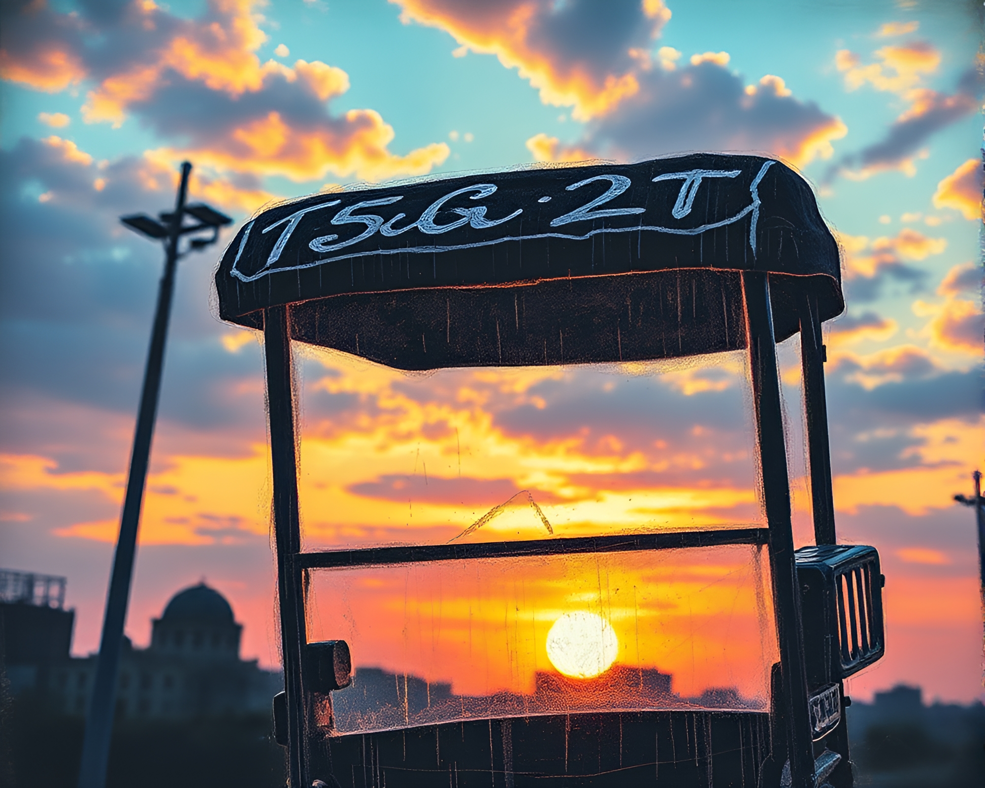 Rickshaw Ride at Sunrise – free AI stock image