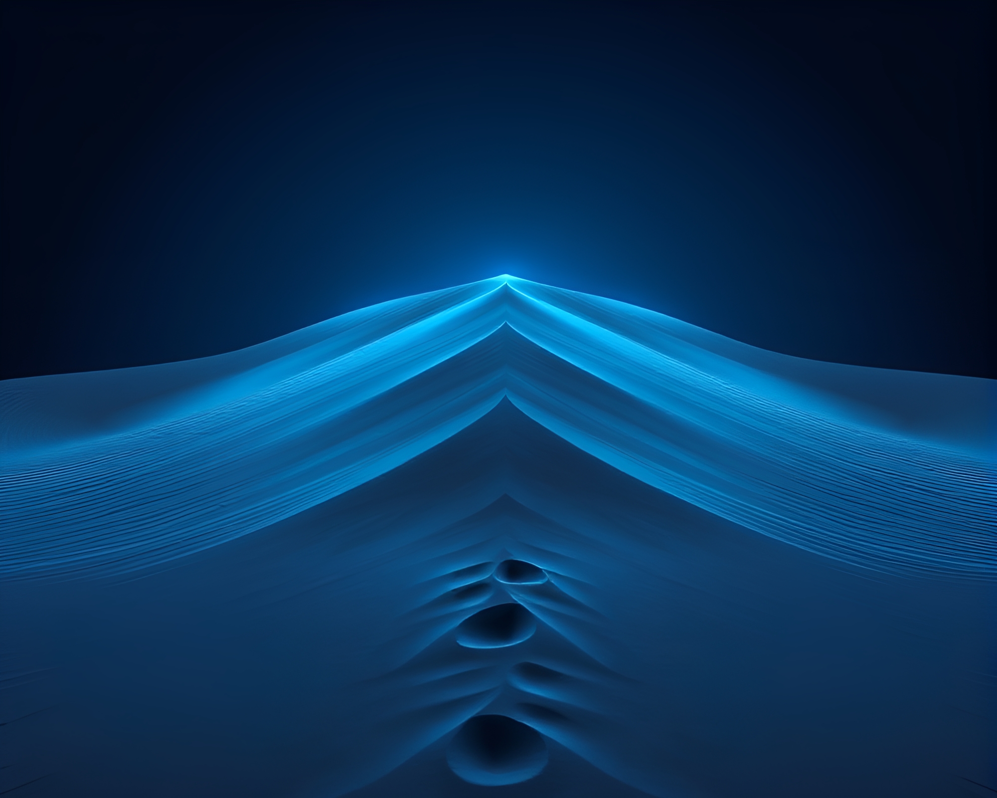 Symmetrical LED Sand Dunes Illuminated in Steel Blue – free AI stock image