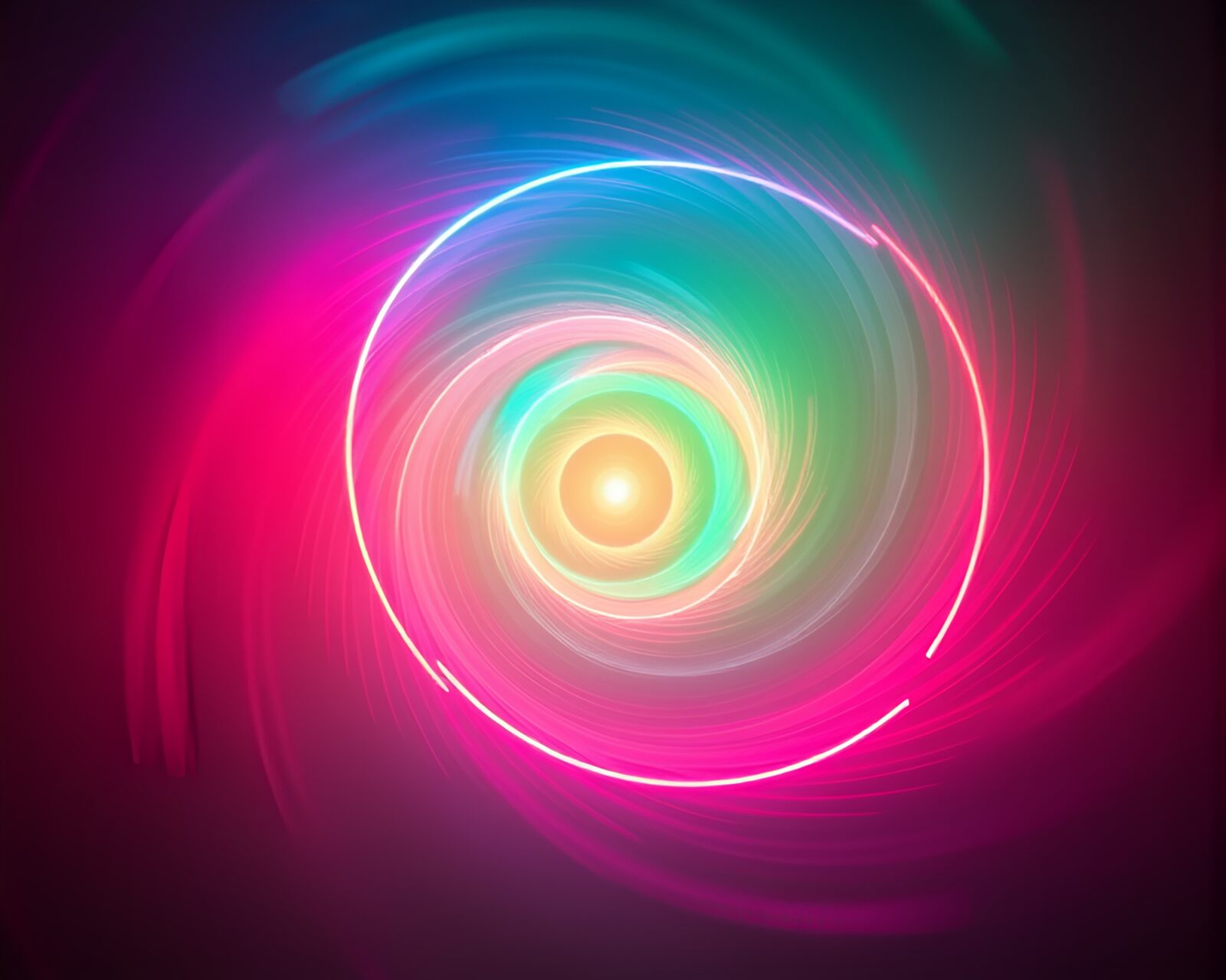 Retro-faded spiral reactor emitting fluorescent light in darkness