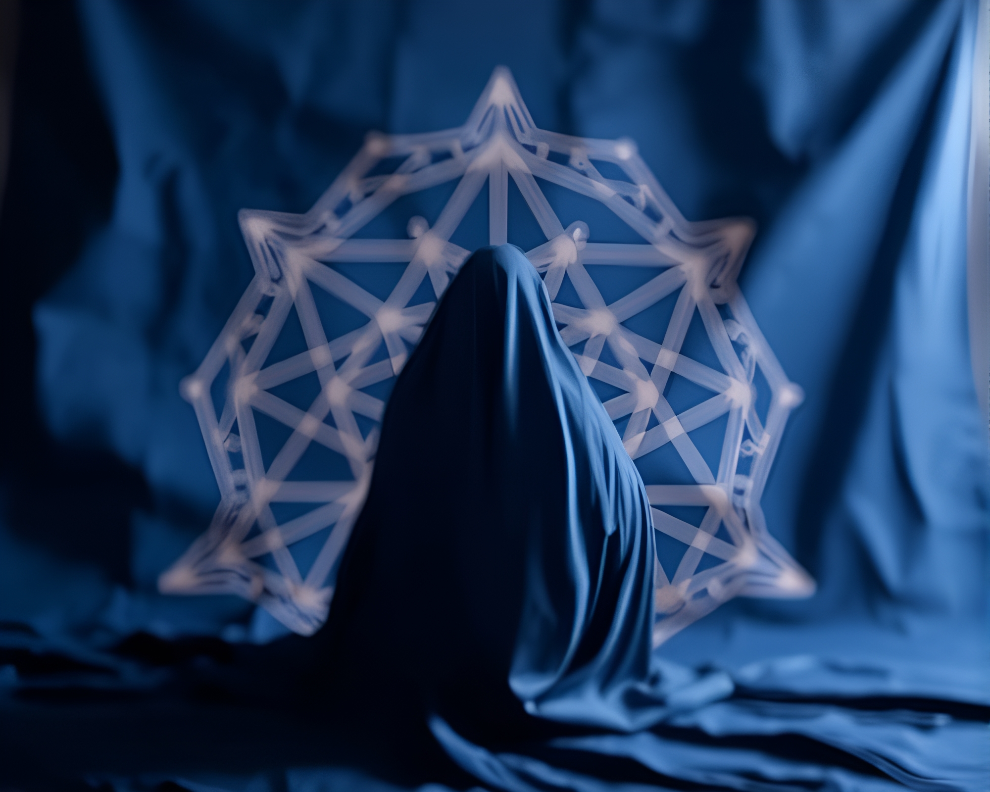 Sacred Geometry Cloth Simulation Mystery – free AI stock image