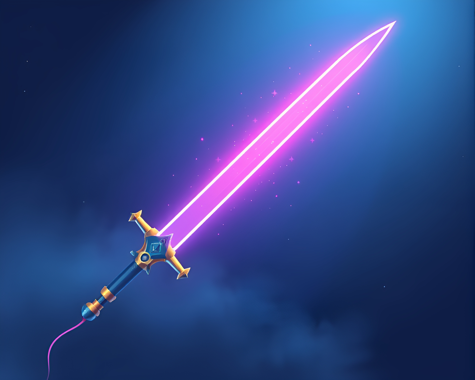 Fiber Optic Sword Battle in Dreamy Pastels – free AI stock image