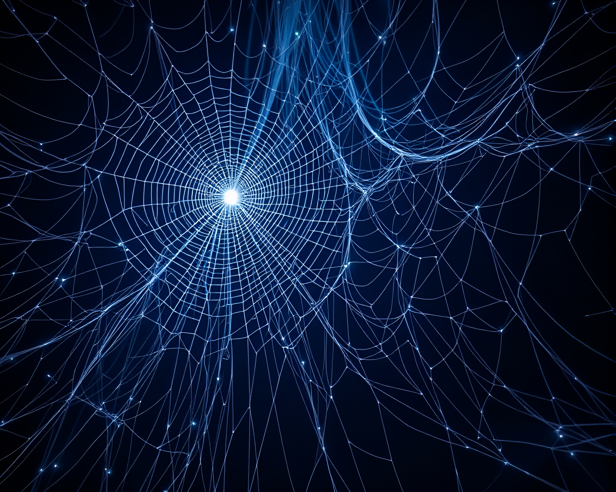 Glowing Oasis in Grayscale: Enchanted Cobweb Strands – free AI stock image