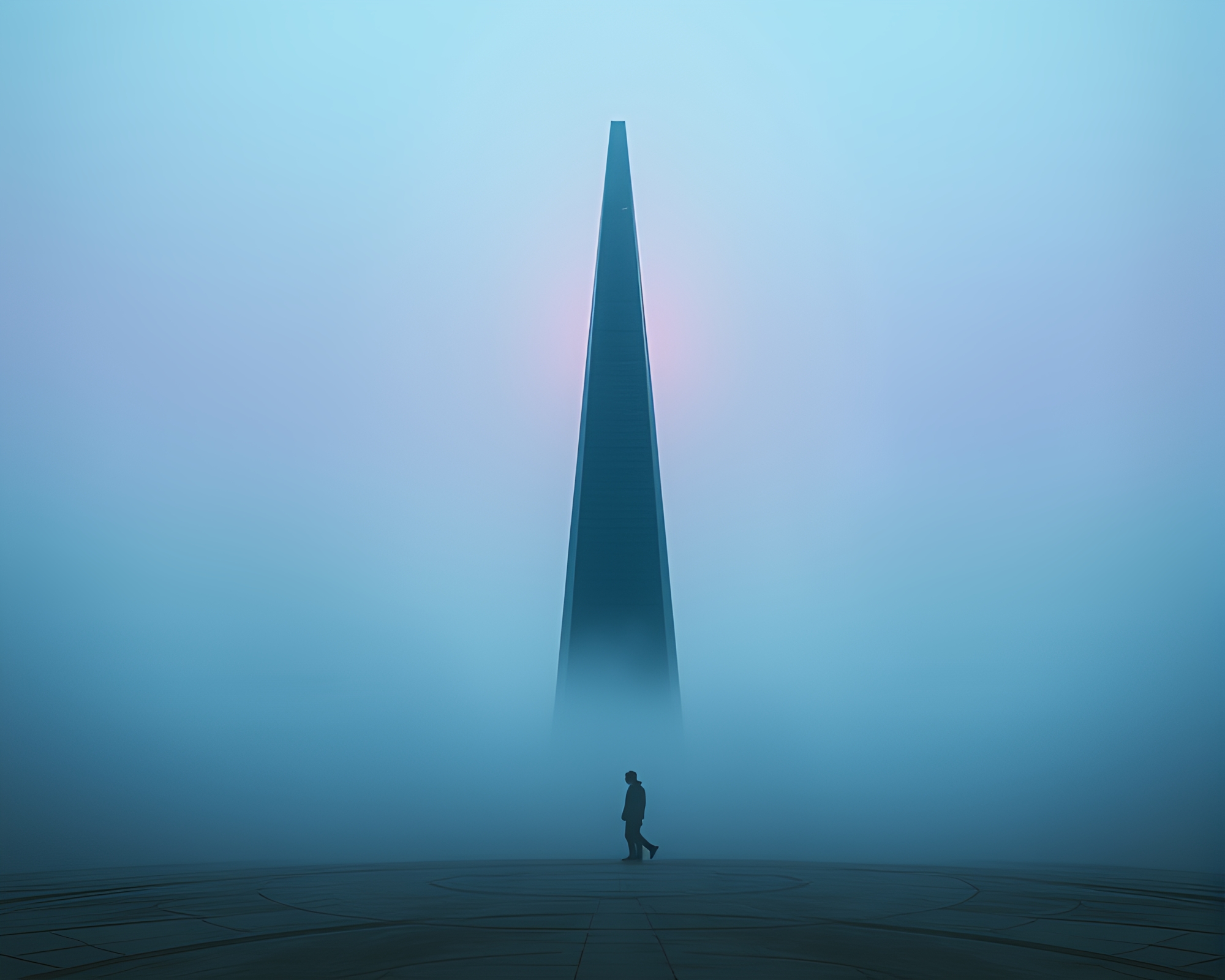 Dystopian Obelisk in Motion Capture – free AI stock image