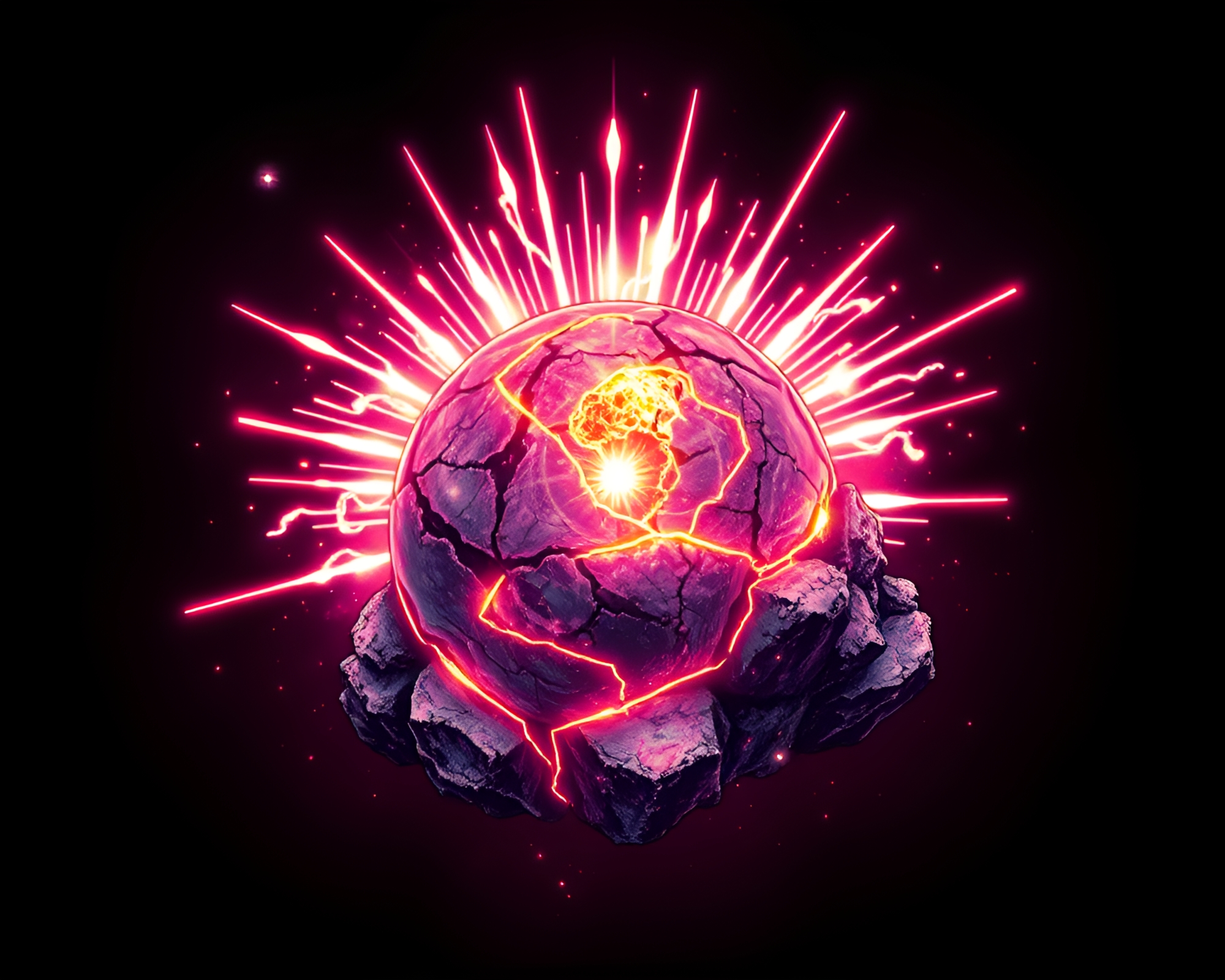 Cracked Earth Zero-Point Energy Reactor Tattoo Flash Art – free AI stock image