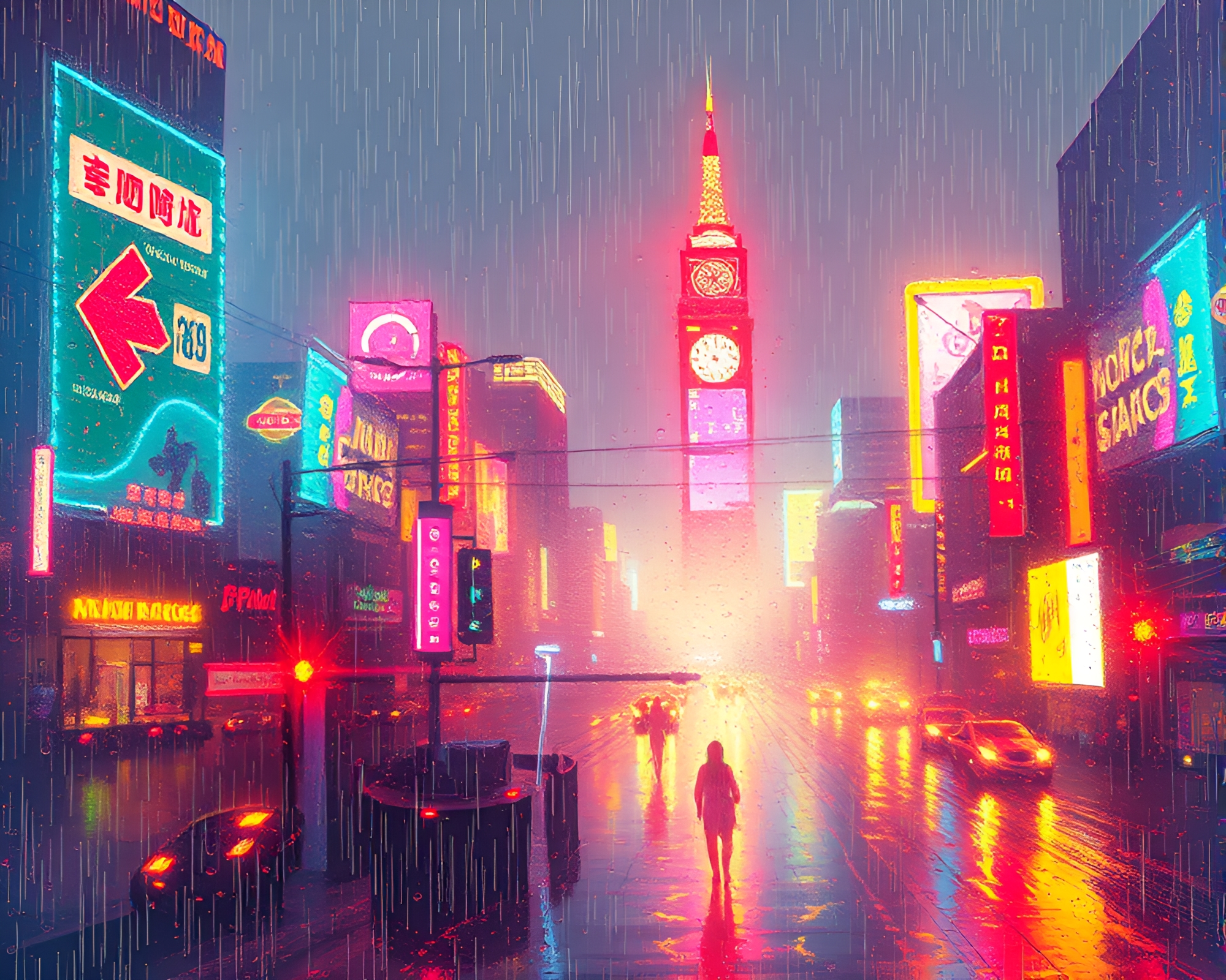 Neon Morse Code: Digital City Glow – free AI stock image