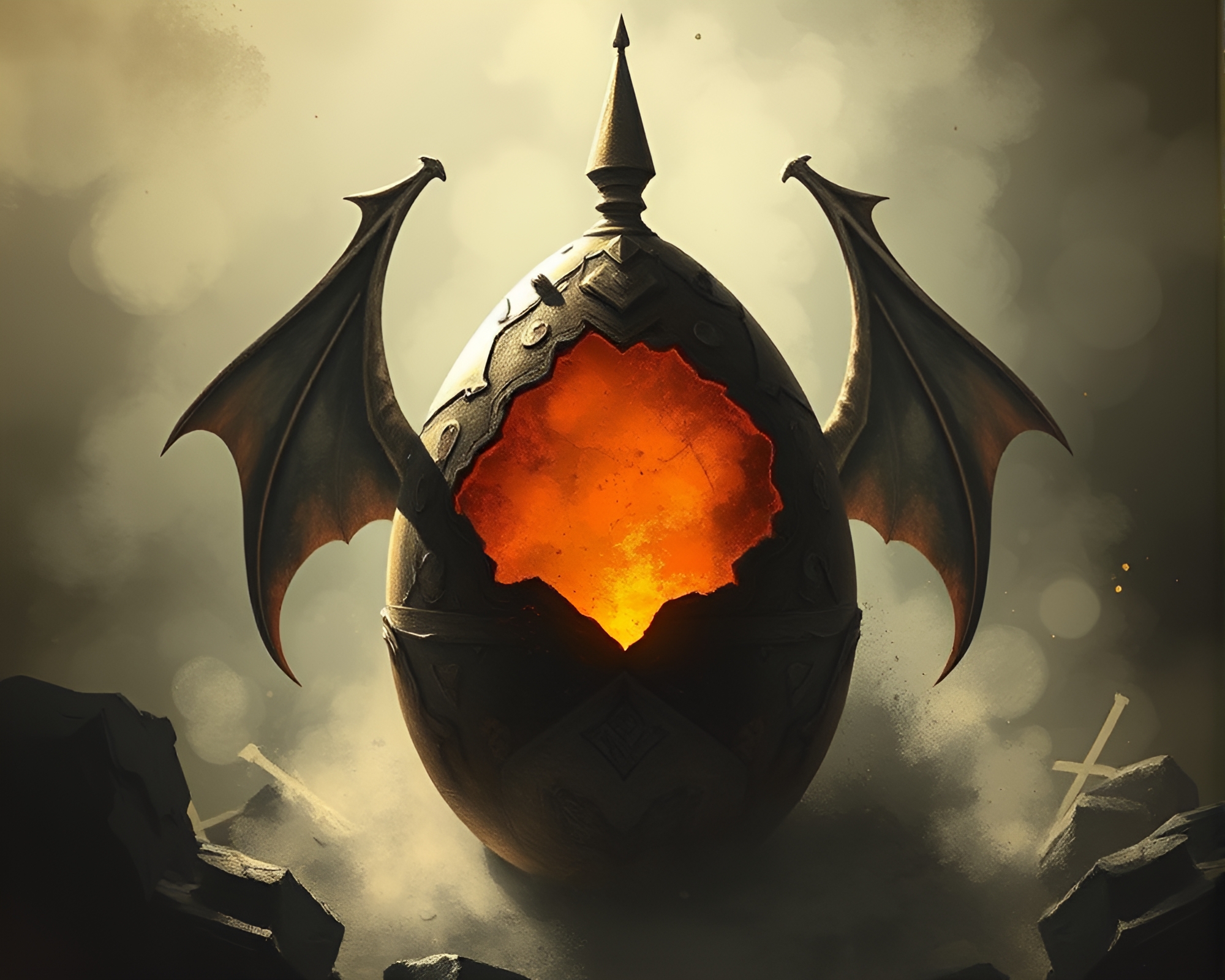 Steampunk Dragon Egg with Dust Overlay – free AI stock image