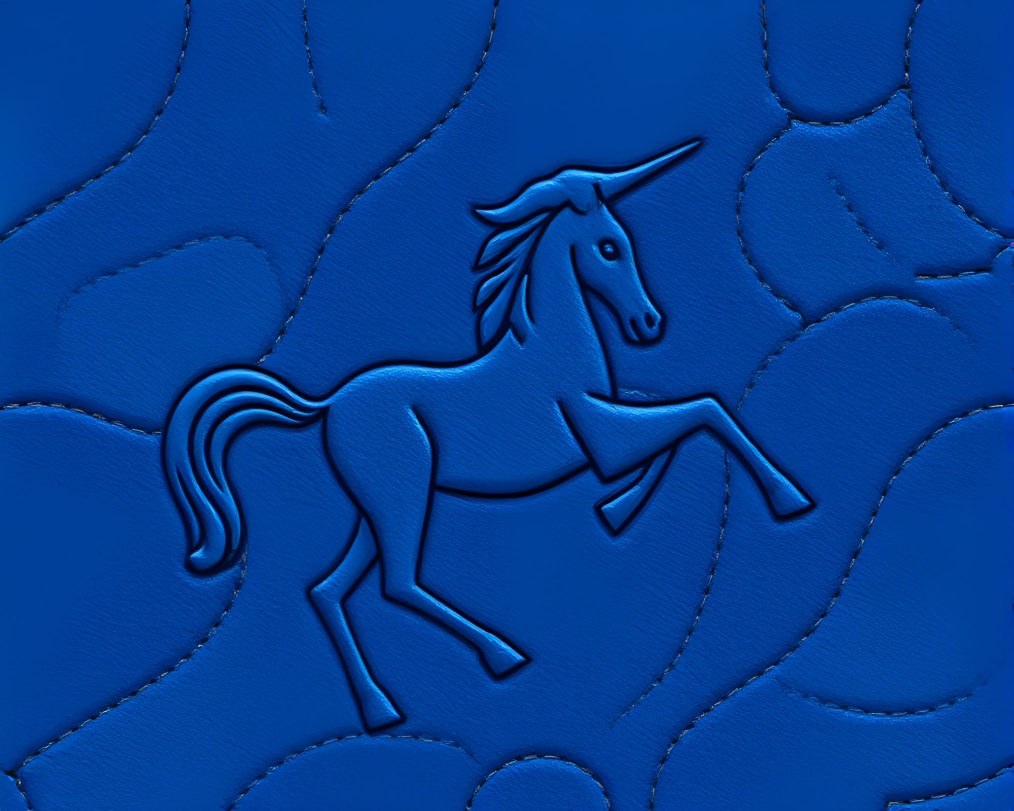 Sapphire-Toned Centaur Contouring Stitched Pattern Composition – free AI stock image