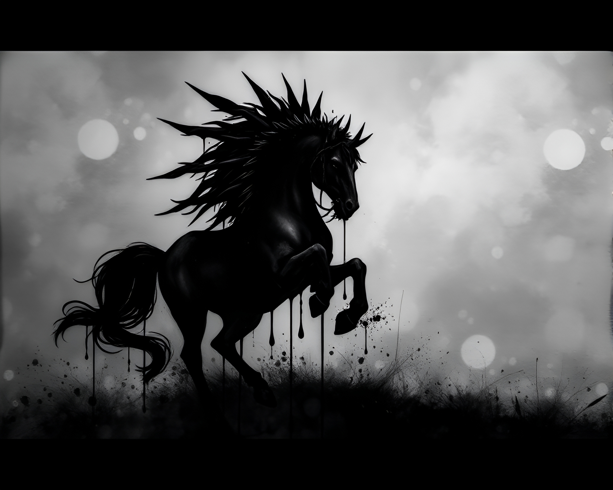 Enigmatic Ink Wash Centaur in Ambient Motion – free AI stock image