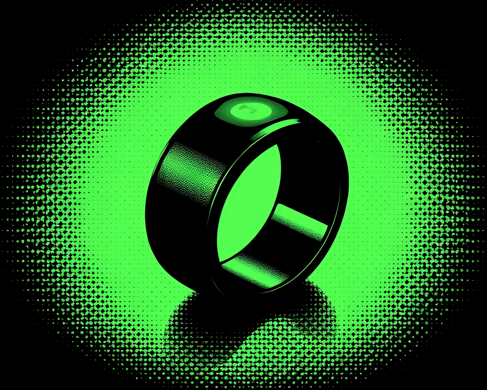 Vector Halftone Ring in Monochrome Noir – free AI stock image