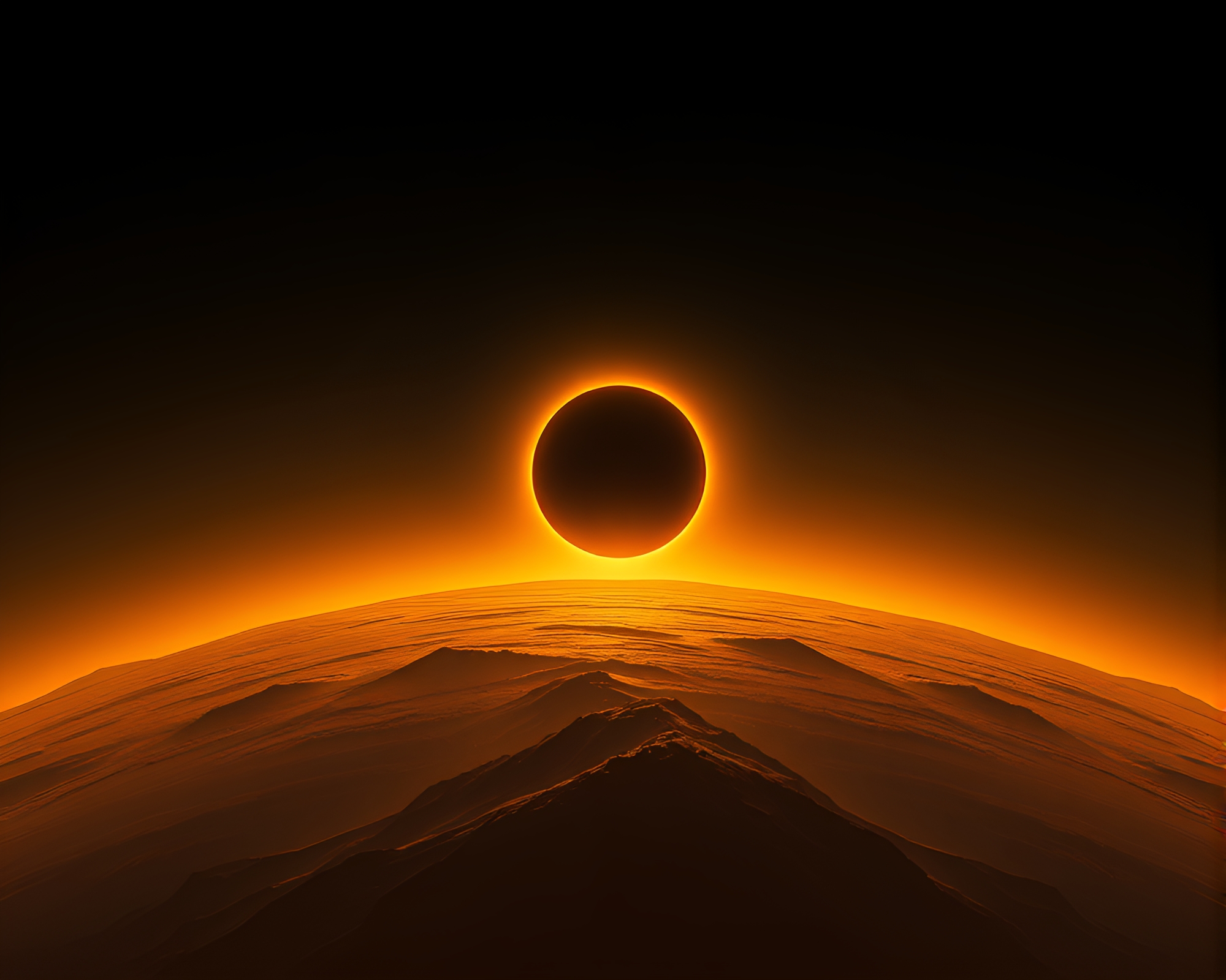 Solar Eclipse Earth Tone Illustration – free AI stock image