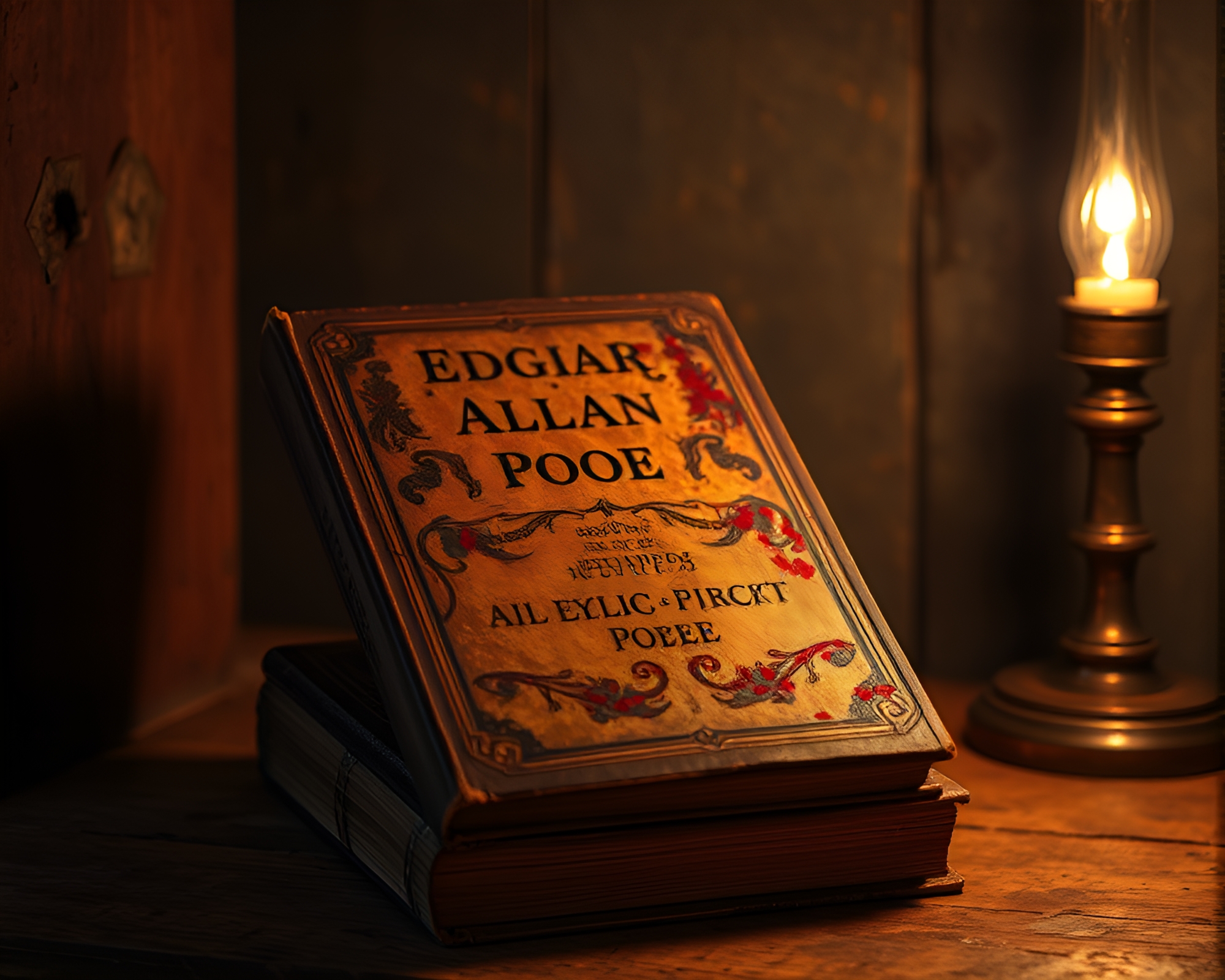 Ethereal Rust Patina in Retro Edgar Allan Poe Scene – free AI stock image