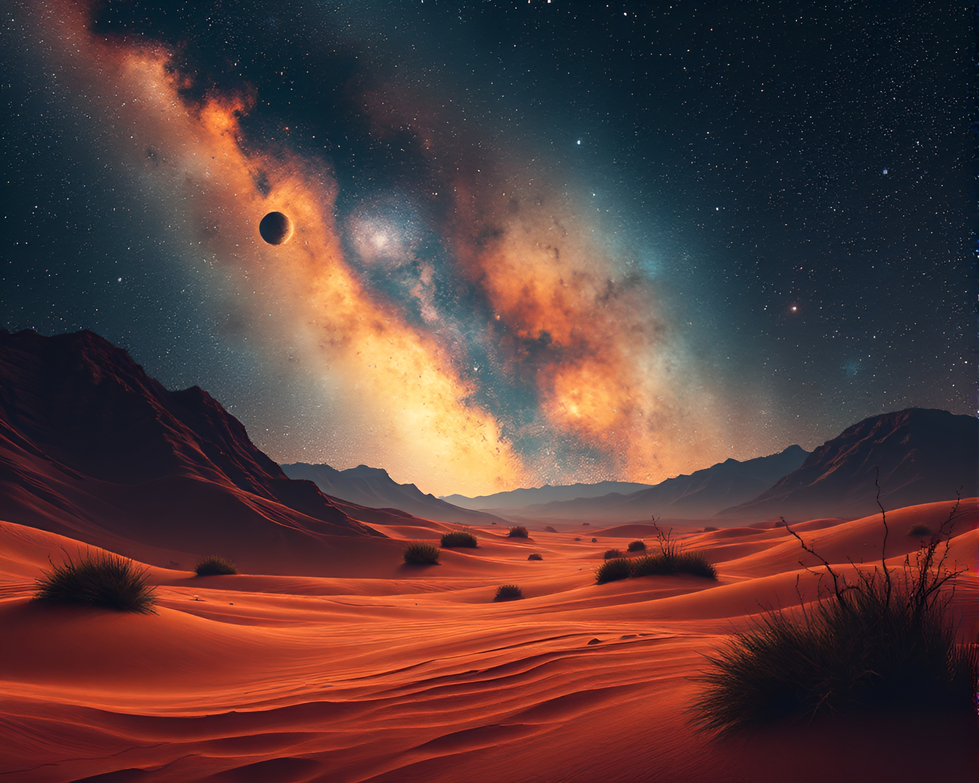 Cosmic Desert Wood Grains Graphic Art – free AI stock image