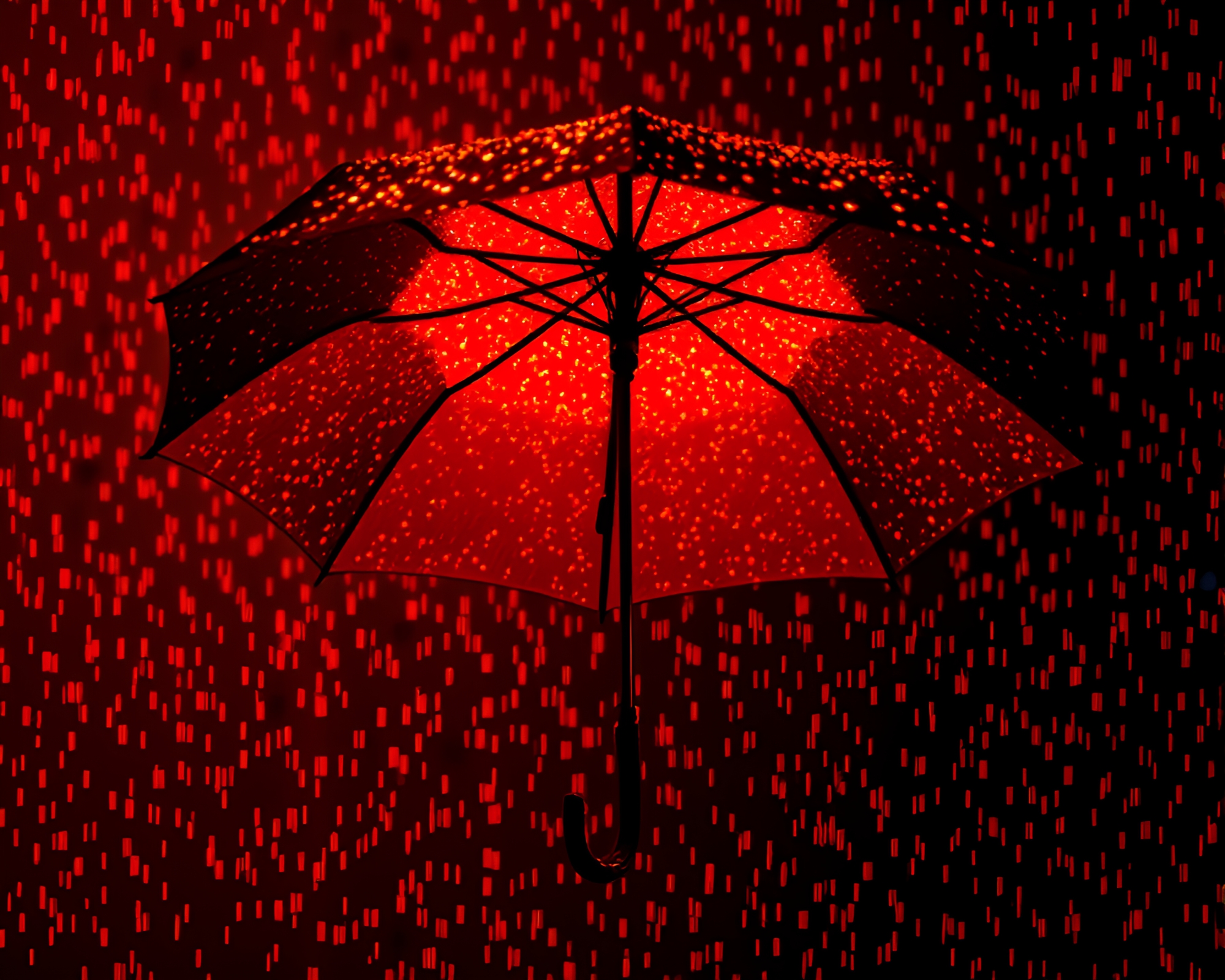 Copper Toned Pixelated Umbrella Spotlight – free AI stock image
