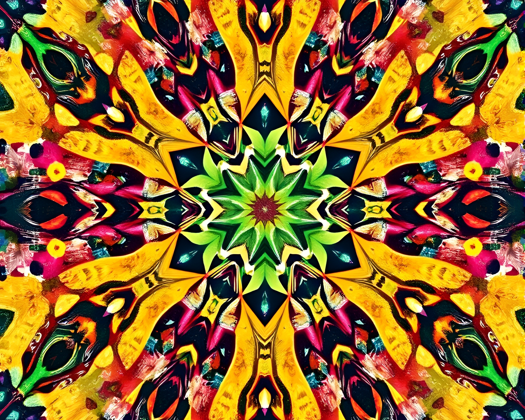 Futuristic Circuit Board Kaleidoscope in Isometric Perspective – free AI stock image