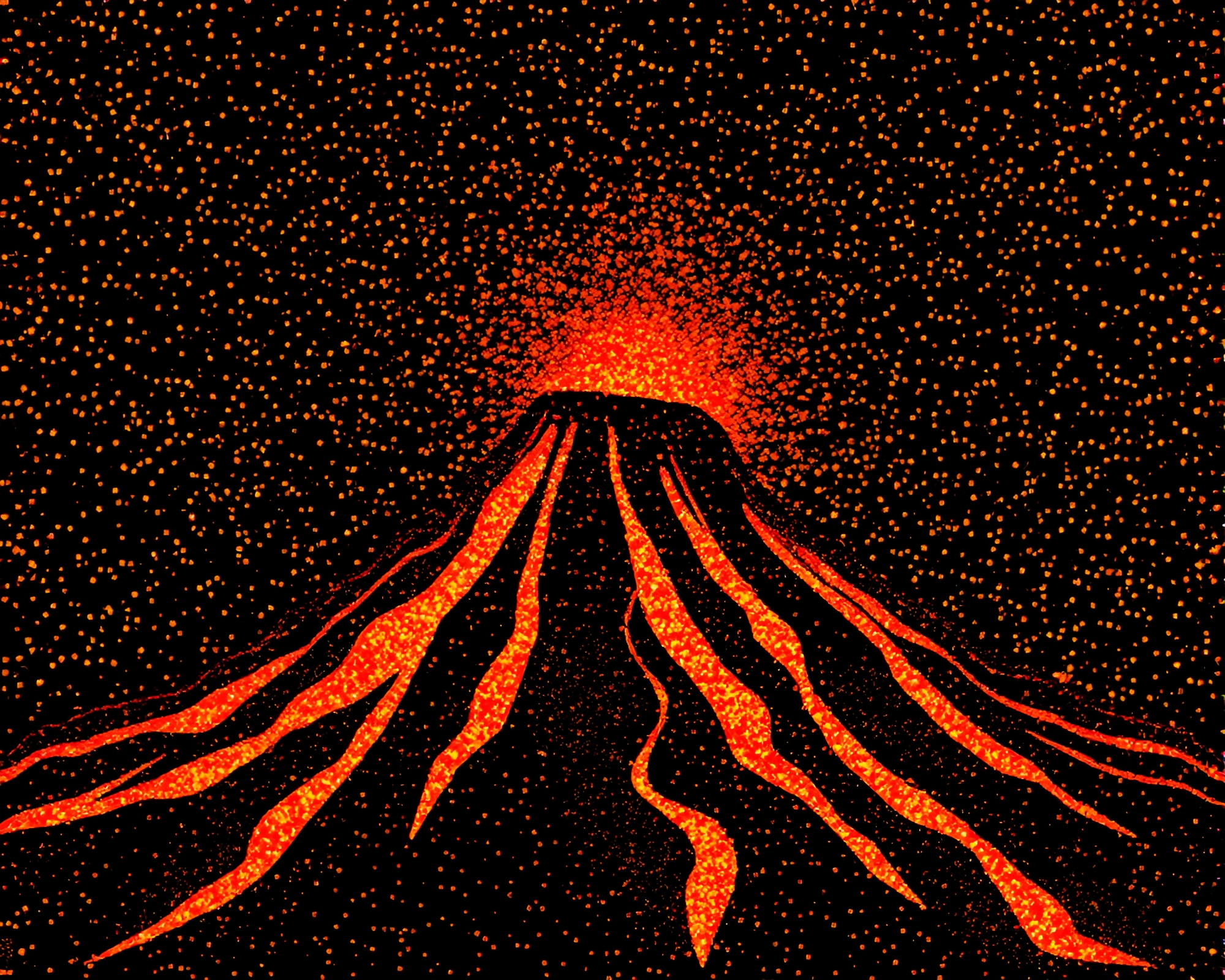 Halftone Grid Tri-tone Volcanic Eruption – free AI stock image