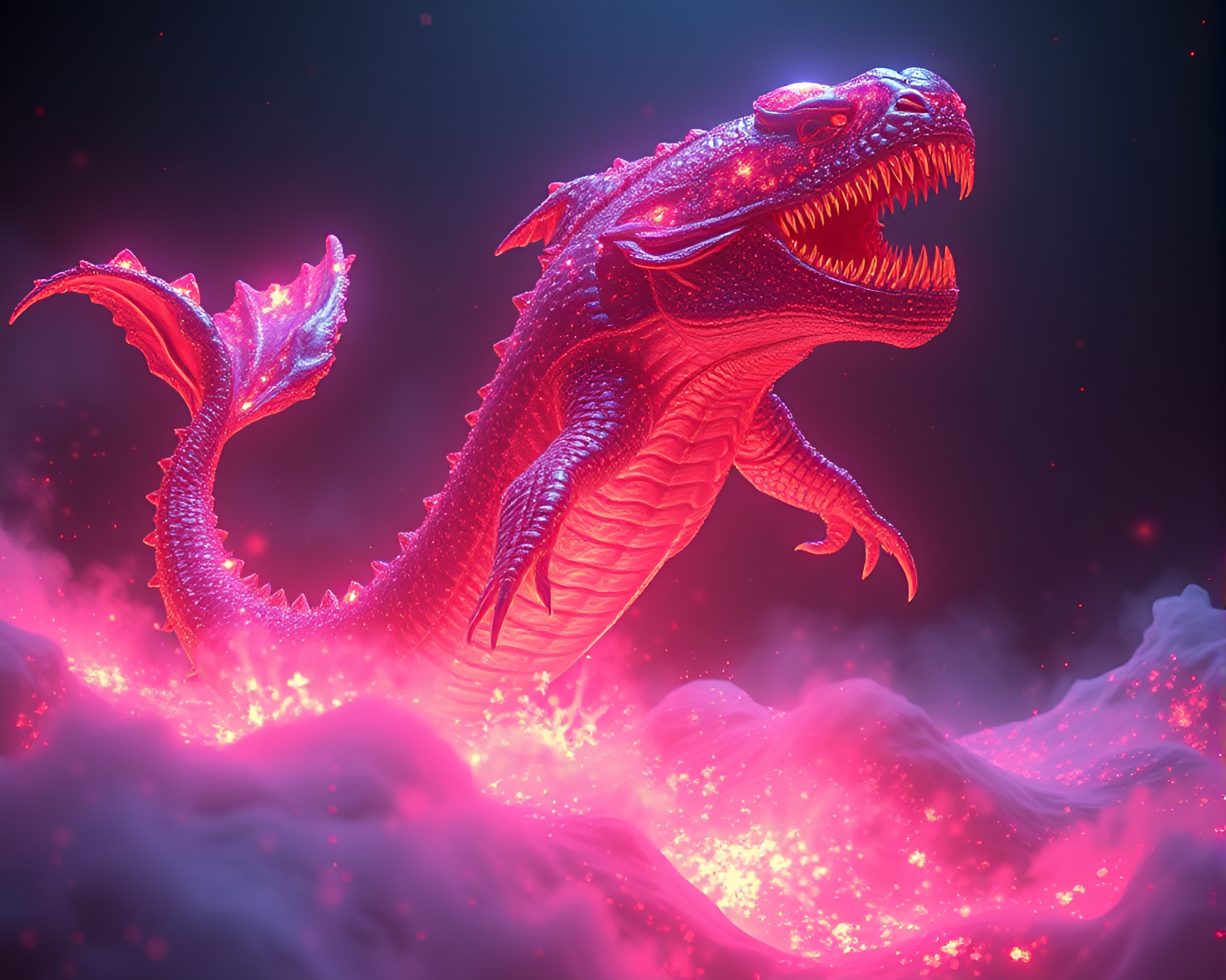 Leviathan’s Ultraviolet Embers: Futuristic HUD Art – free AI stock image