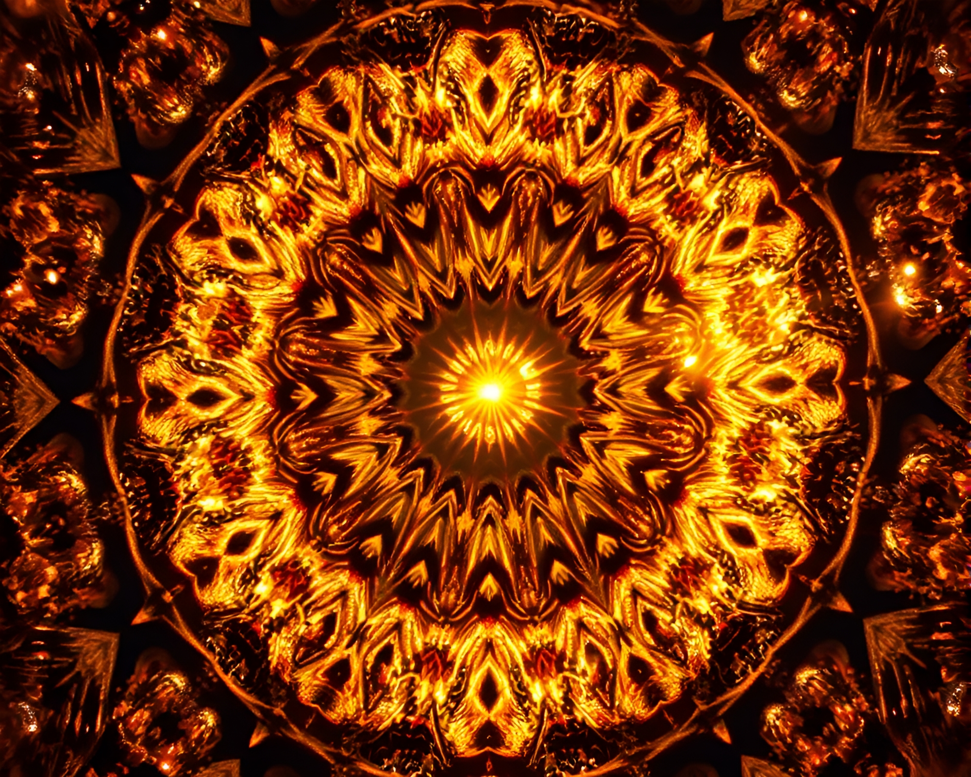 Intricate Kaleidoscope of Stardust Shimmer during Golden Hour – free AI stock image