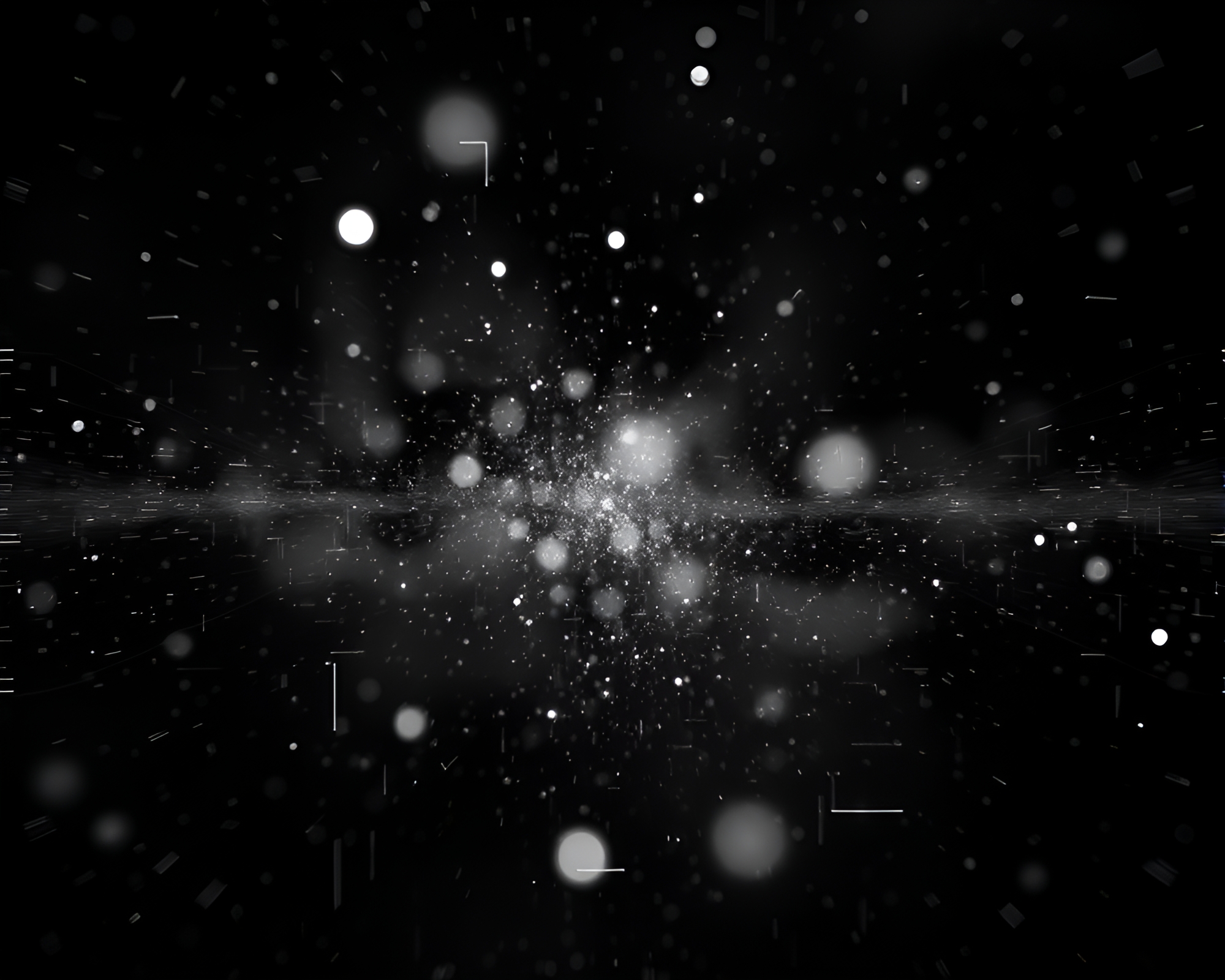 Monochrome Parallel Universe: Digital Bloom Scratch Textures – free AI stock image