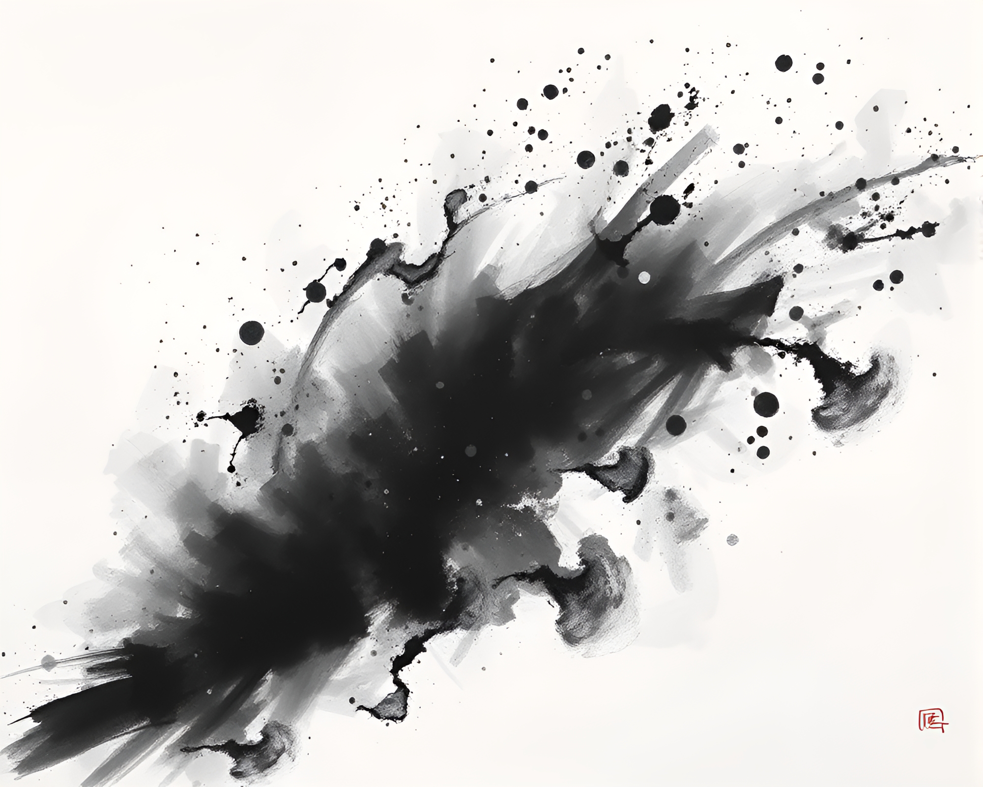 Enchanting Sumi-e Coral Reef Motion Capture Artwork – free AI stock image