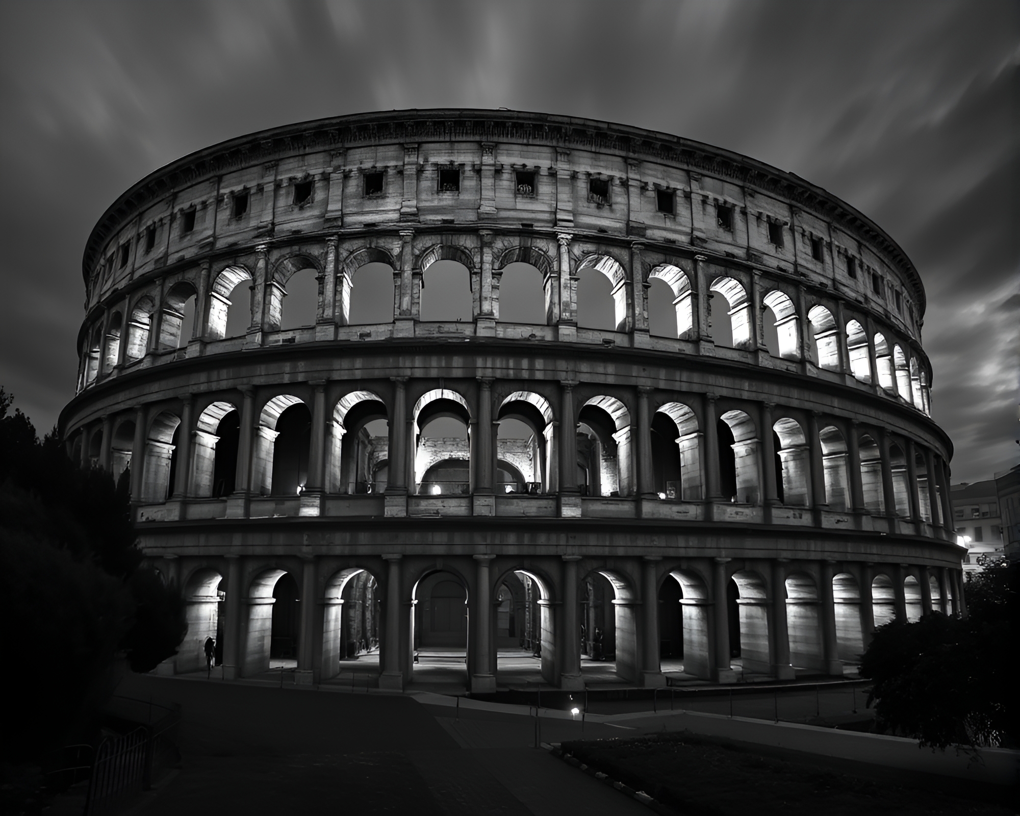 Masterpiece: Kinetic Art Roman Coliseum Foil Stamping – free AI stock image