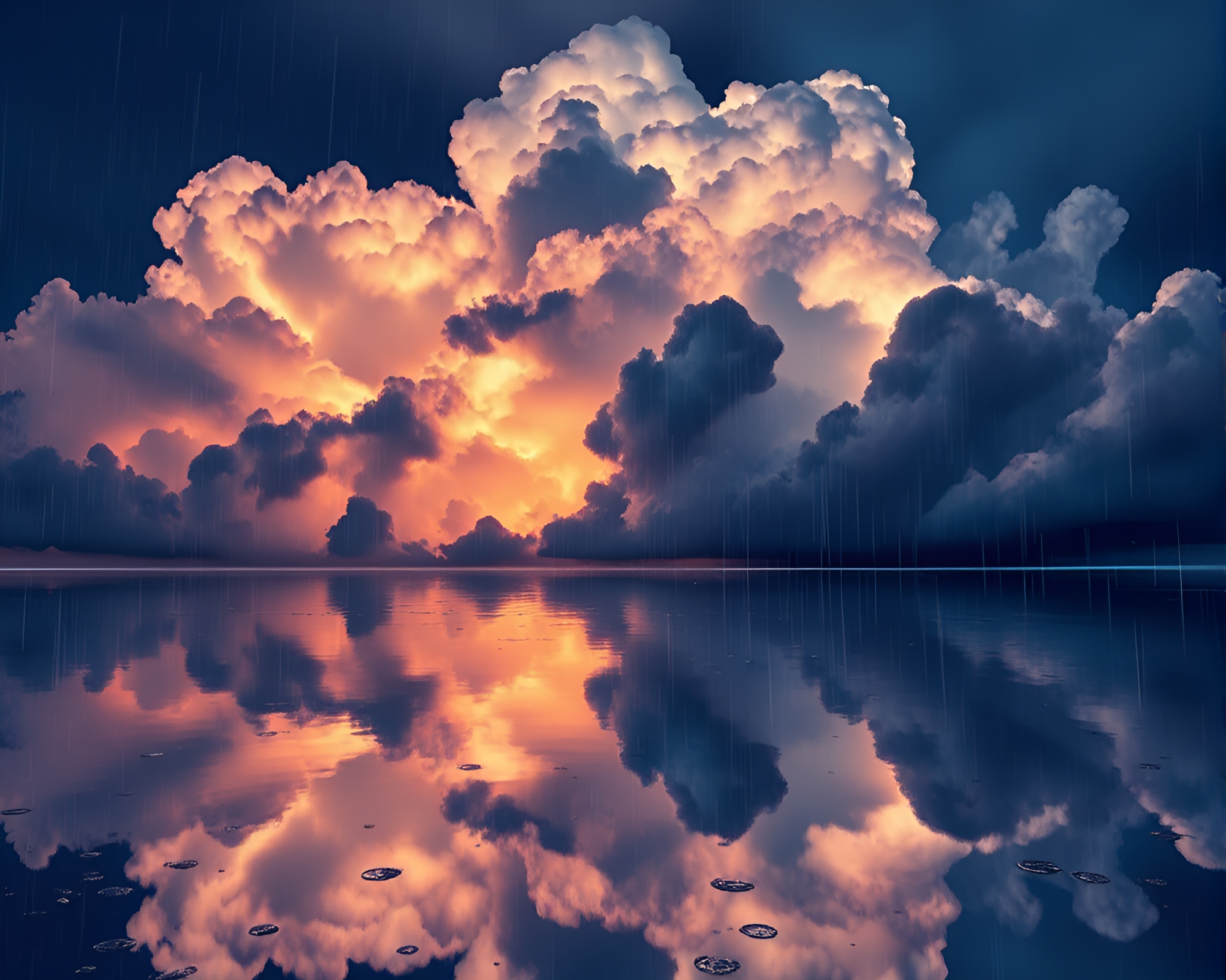 Rainy Reflections in Ultraviolet: Violin Serenade Under Cloud Formations – free AI stock image