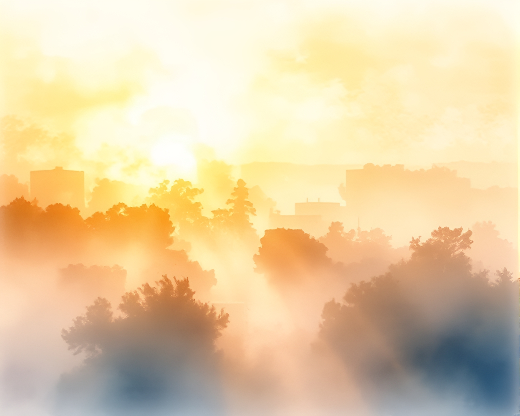 Misty Savannah Sunrise Watercolor Painting – free AI stock image
