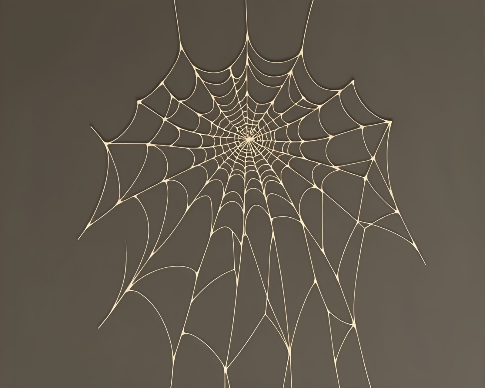 Ethereal golem made of cobweb strands in paper-cutout style