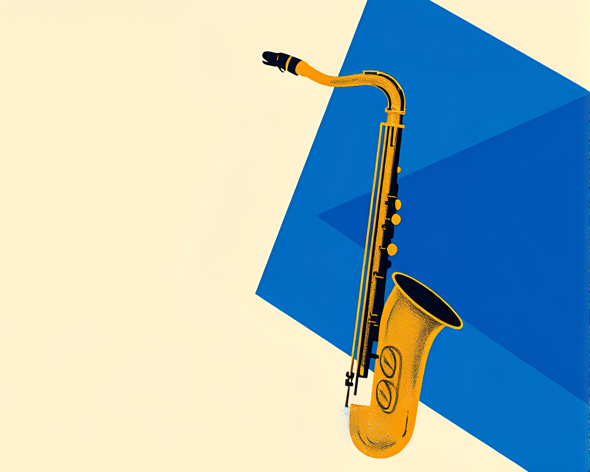 Saxophone Serenity in Cobalt Blue Abstract Composition – free AI stock image