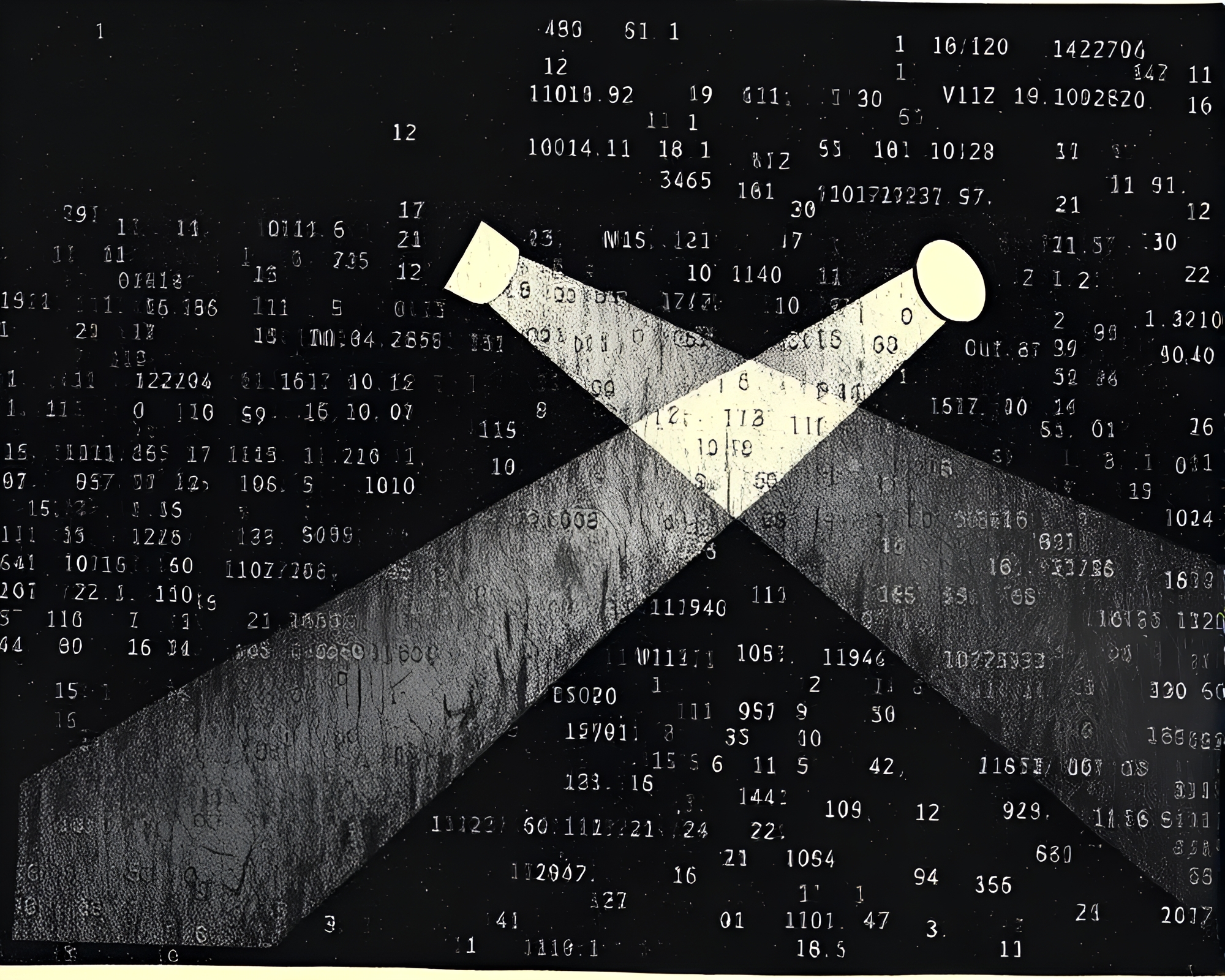 Double Exposure Morse Code Telegraph Linocut Textures – free AI stock image