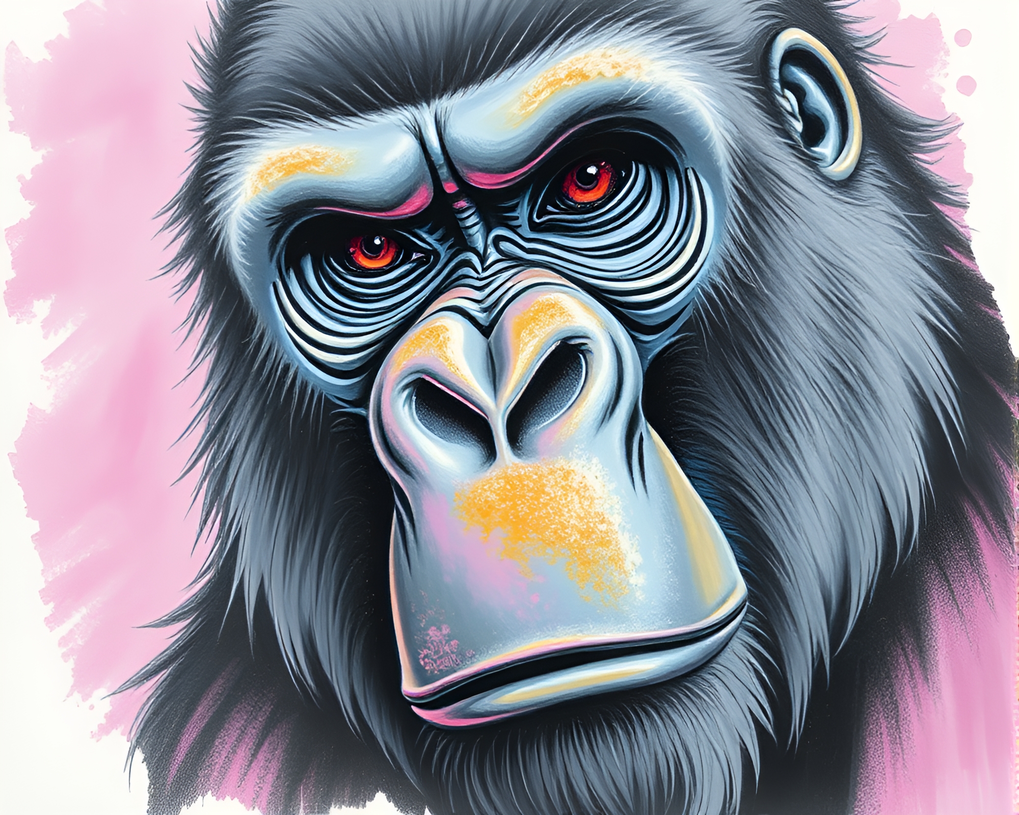 Gorilla King under Metallic Sparkle Skies – free AI stock image