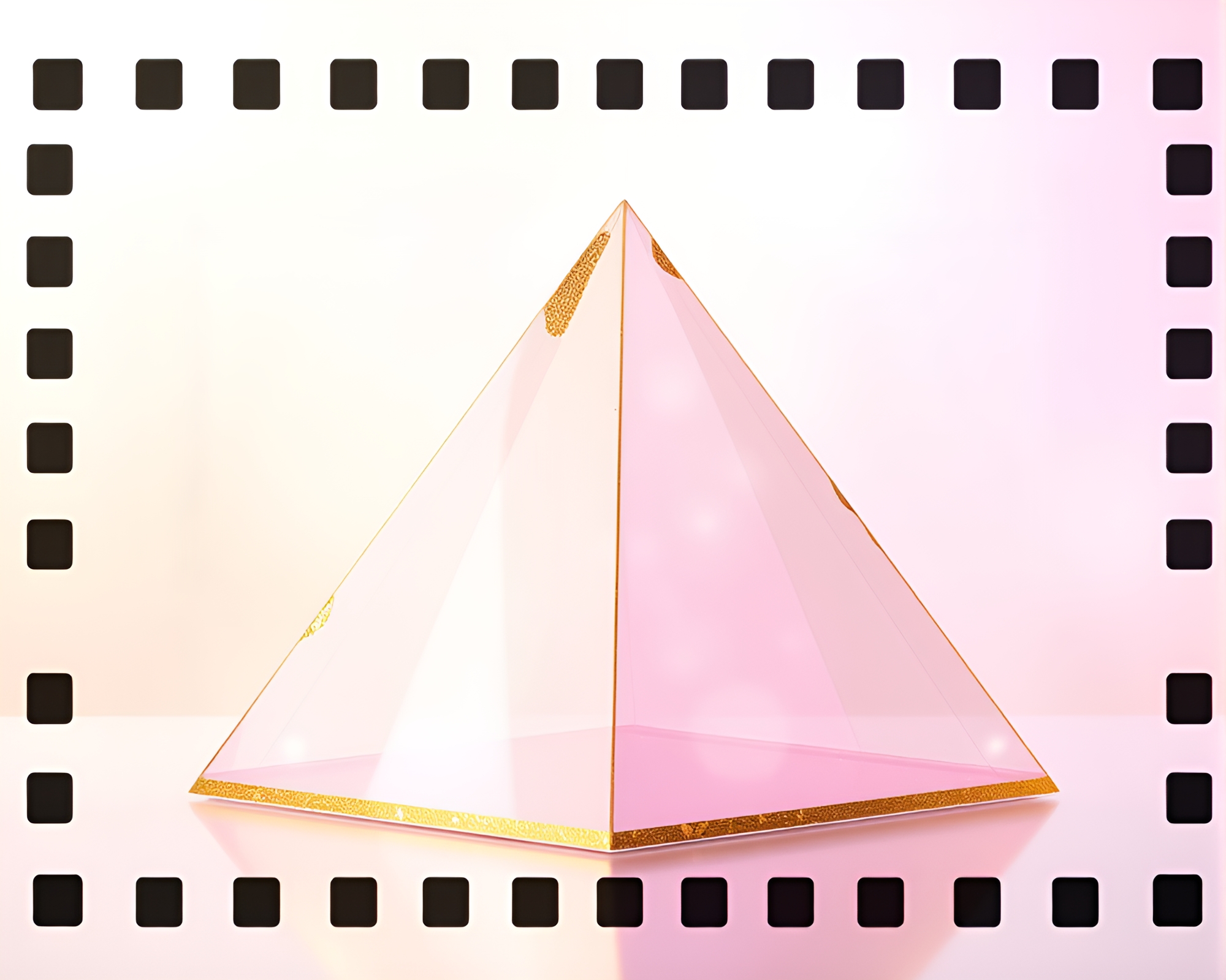 Glass Pyramid Radiating Pastel Gradient: Free Image – free AI stock image