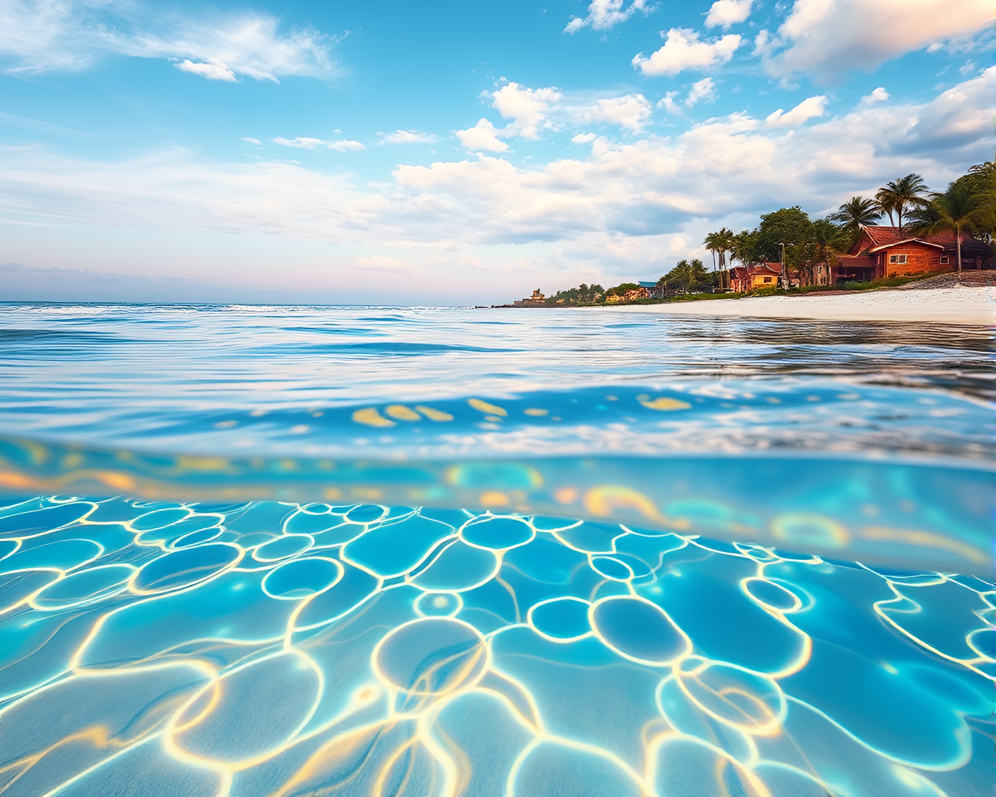 Luminous Beachscape: Thermal Imaging Overlays Coastline Etchings – free AI stock image