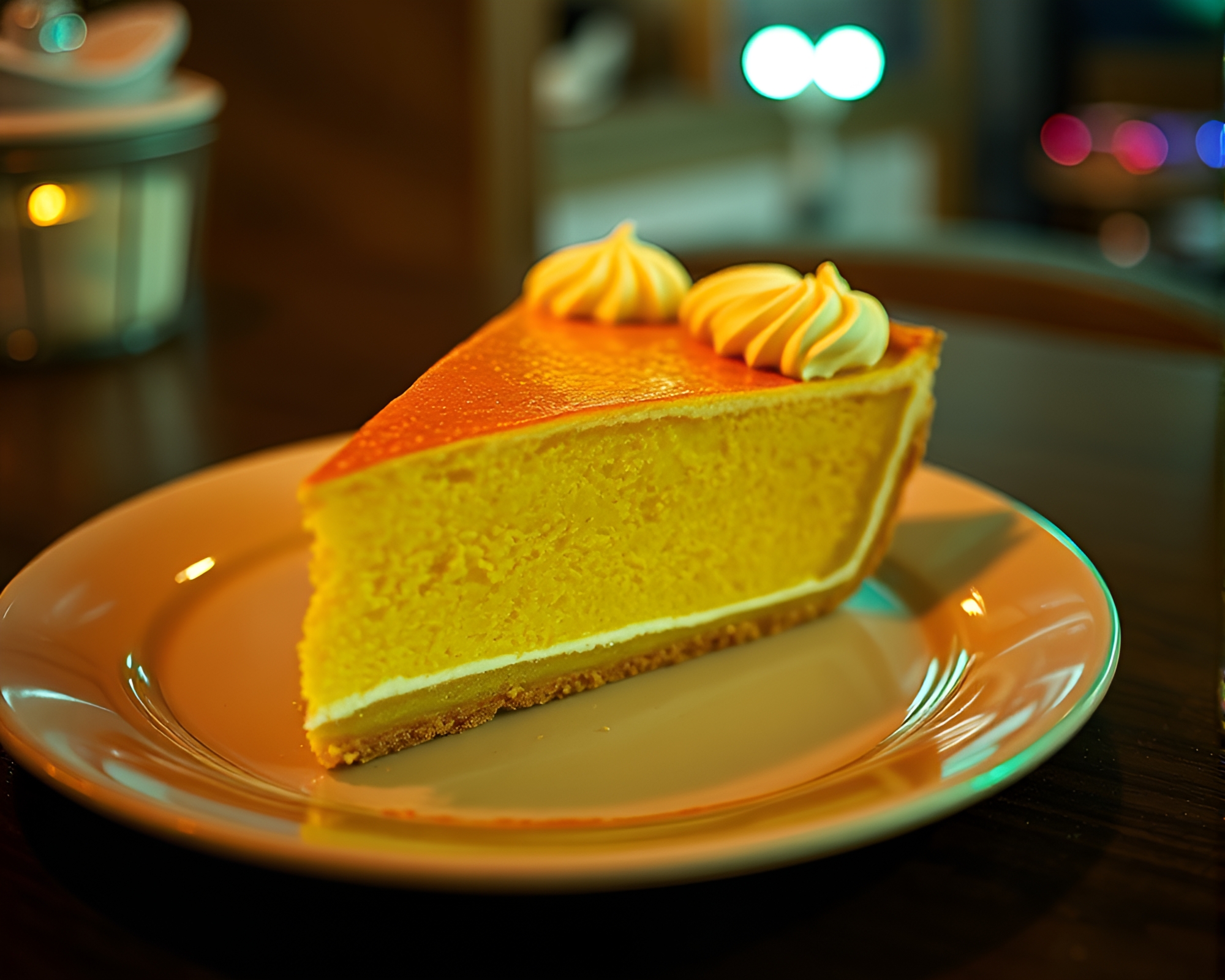 Surreal Pumpkin Pie Delight with Whimsical Tilt – free AI stock image