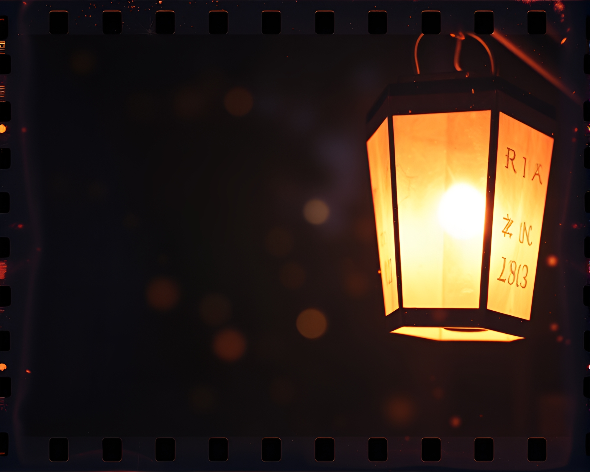 Enchanting Double Exposure of Paper Lantern Fairy Lights – free AI stock image