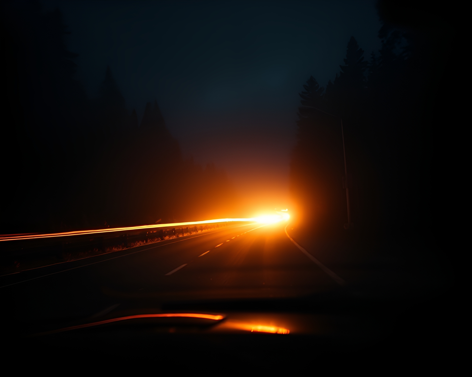 Werewolf by Bonfire Car Light Trails Duochrome Art – free AI stock image