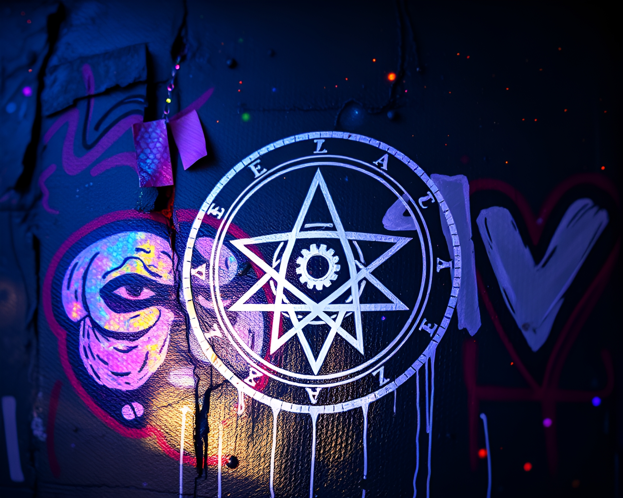 Graffiti Esoteric Hologram Cinemagraph – free AI stock image