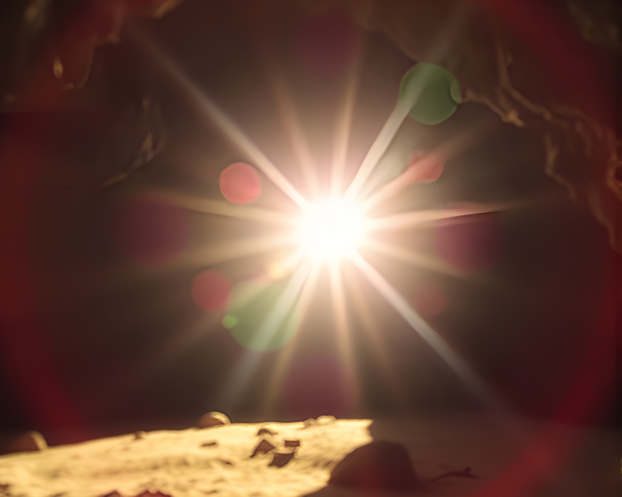 Glacial Cave Lens Flare: 90s Pixelated Grunge Art – free AI stock image
